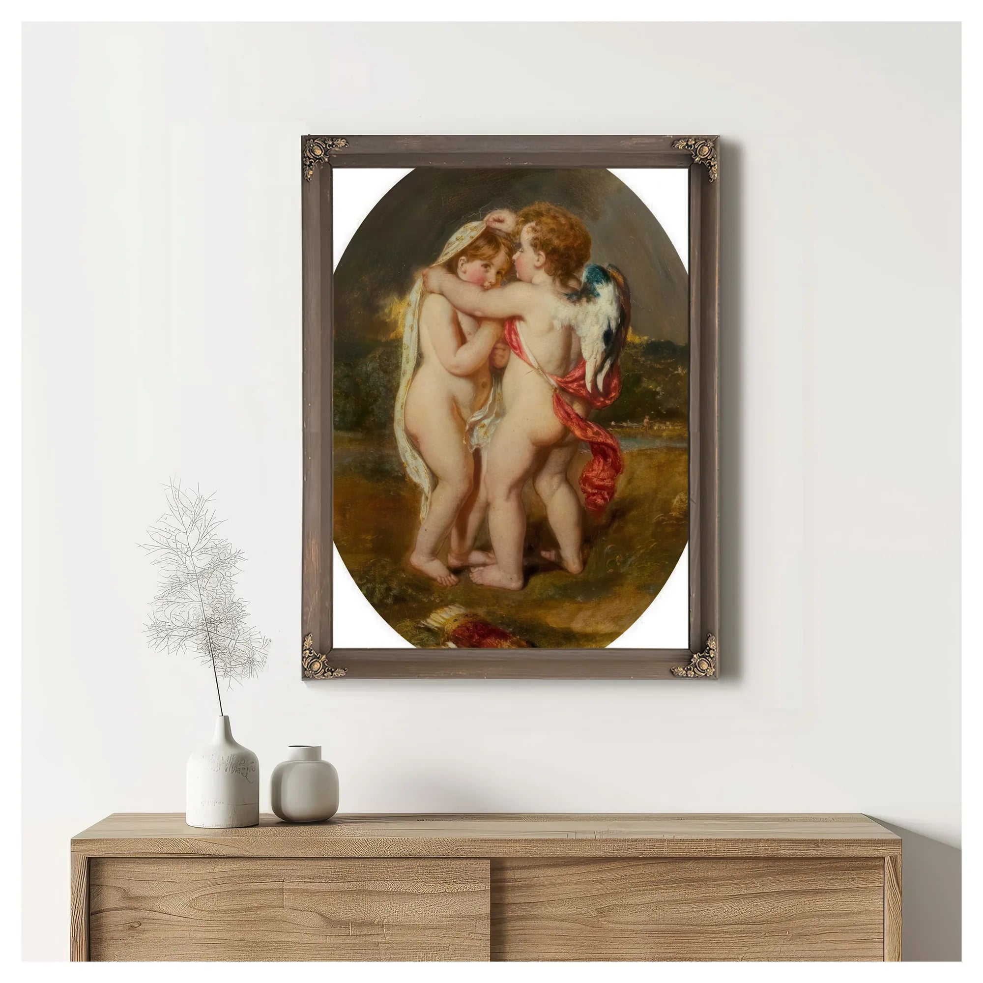 Cupid Sheltering His Darling From The Approaching Storm By William Etty Fine Art Print