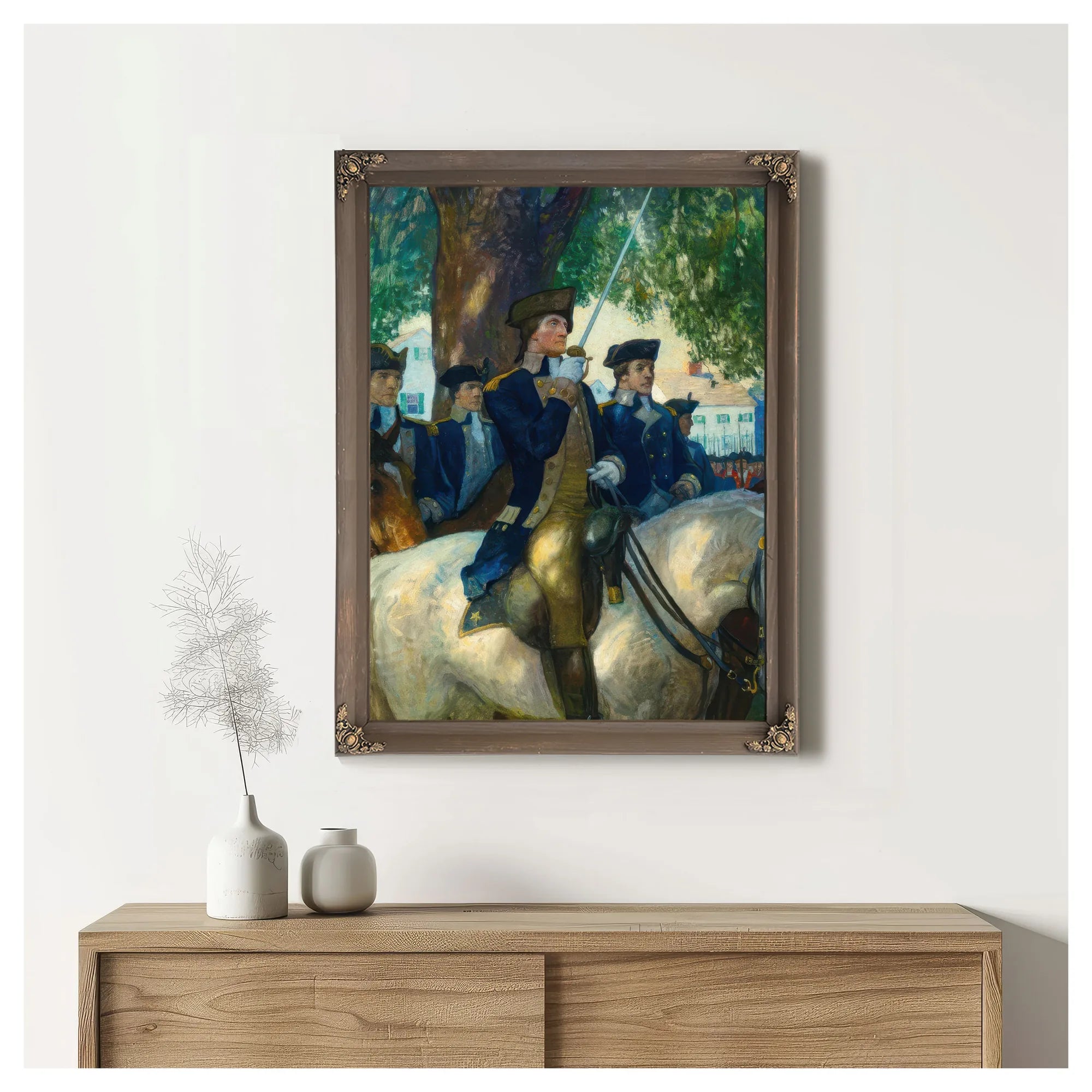 Beginning Of The American Union Washington Salutes The Flag By NC Wyeth Fine Art Print