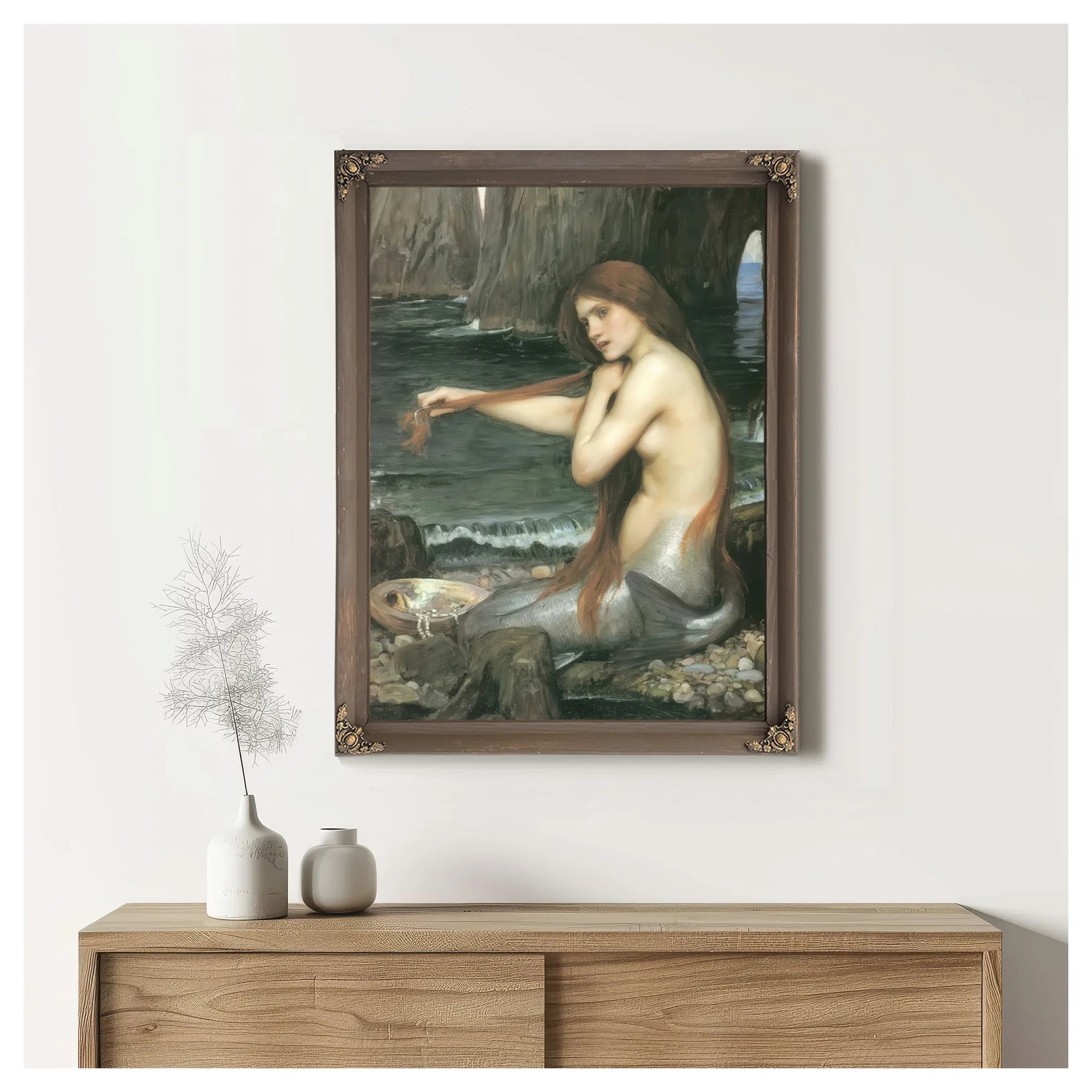 A Mermaid By John Waterhouse Fine Art Print