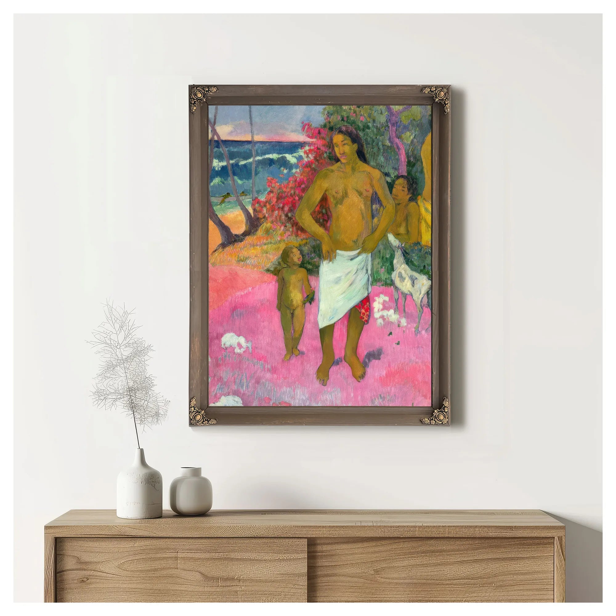 A Walk By The Sea By Eugene Henri Paul Gauguin Fine Art Print