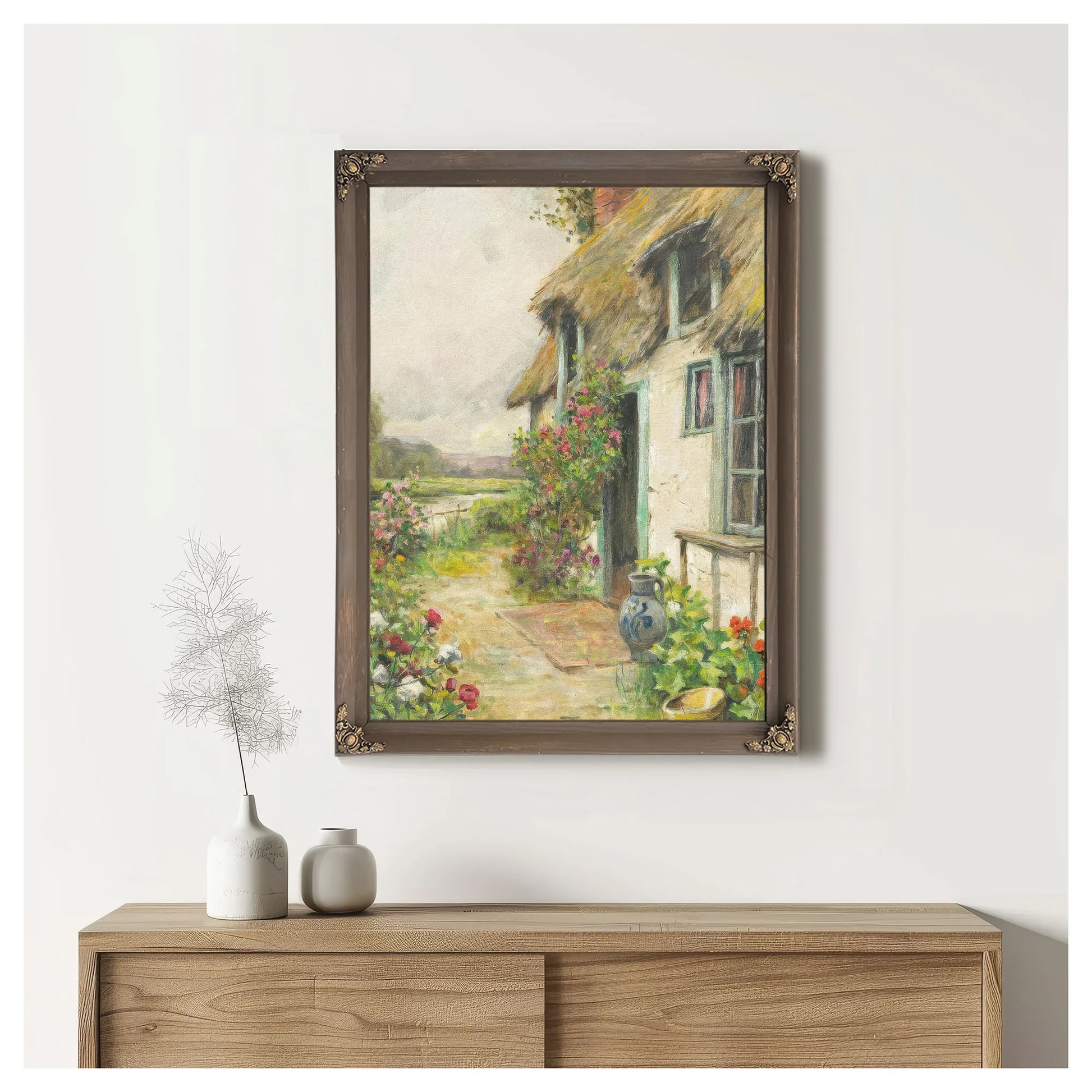 Cottage Gardens By Louis Aston Knight Fine Art Print