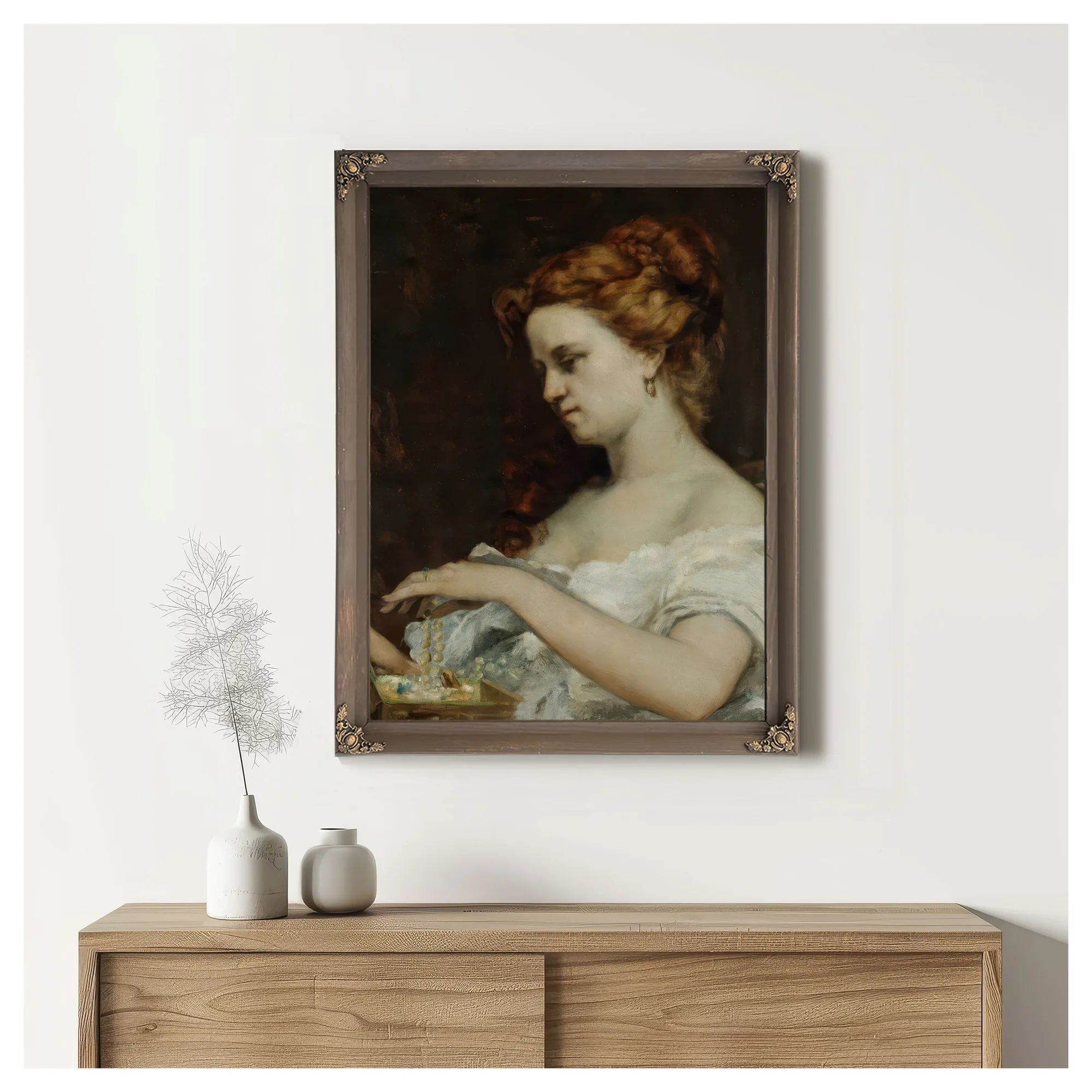 A Woman With Jewellery By Jean Desire Gustave Courbet Fine Art Print