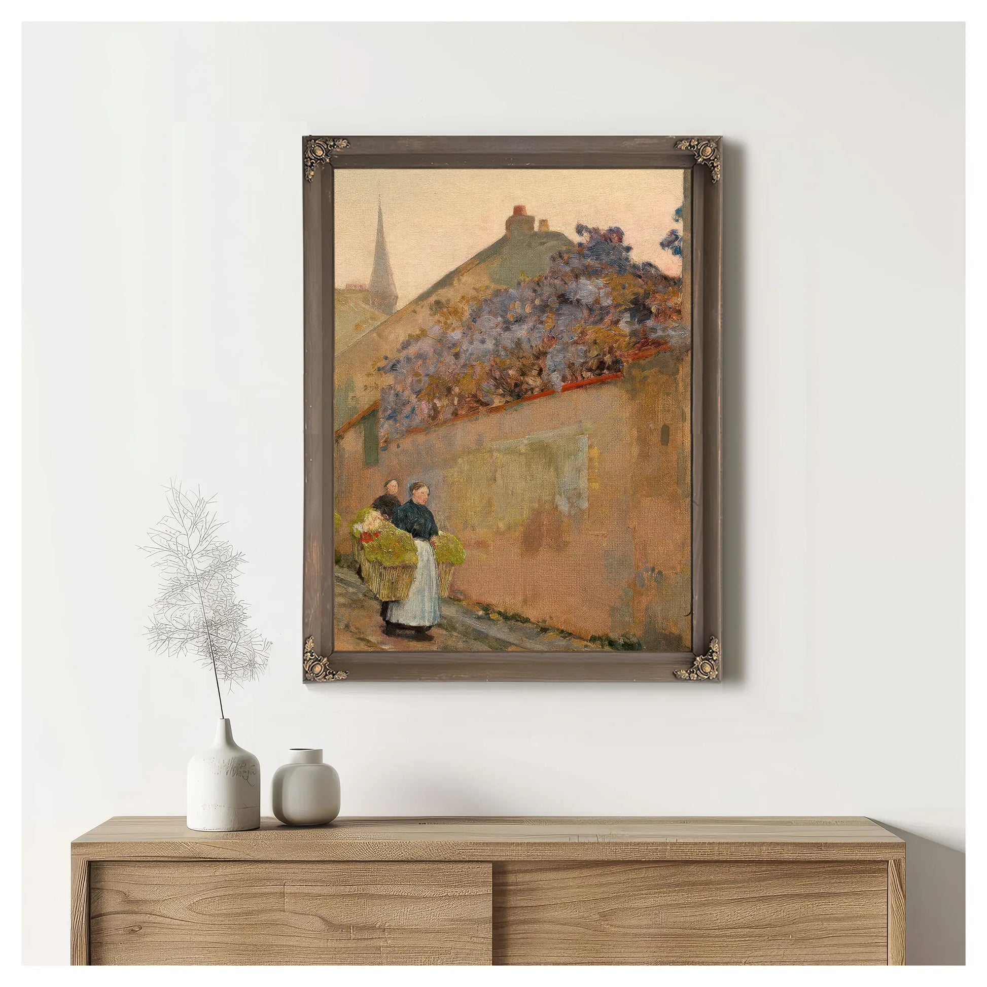 Street Scene In Sannois By Childe Hassam Fine Art Print