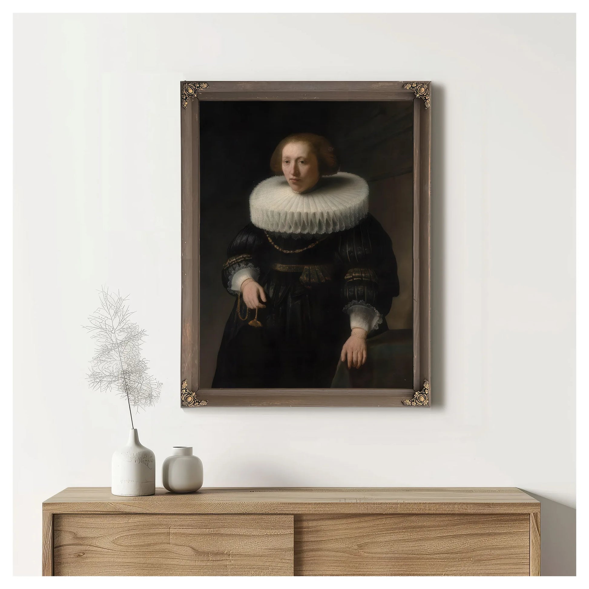 Portrait Of A Woman Probably A Member Of The Van Beresteyn Family By Rembrandt Fine Art Print