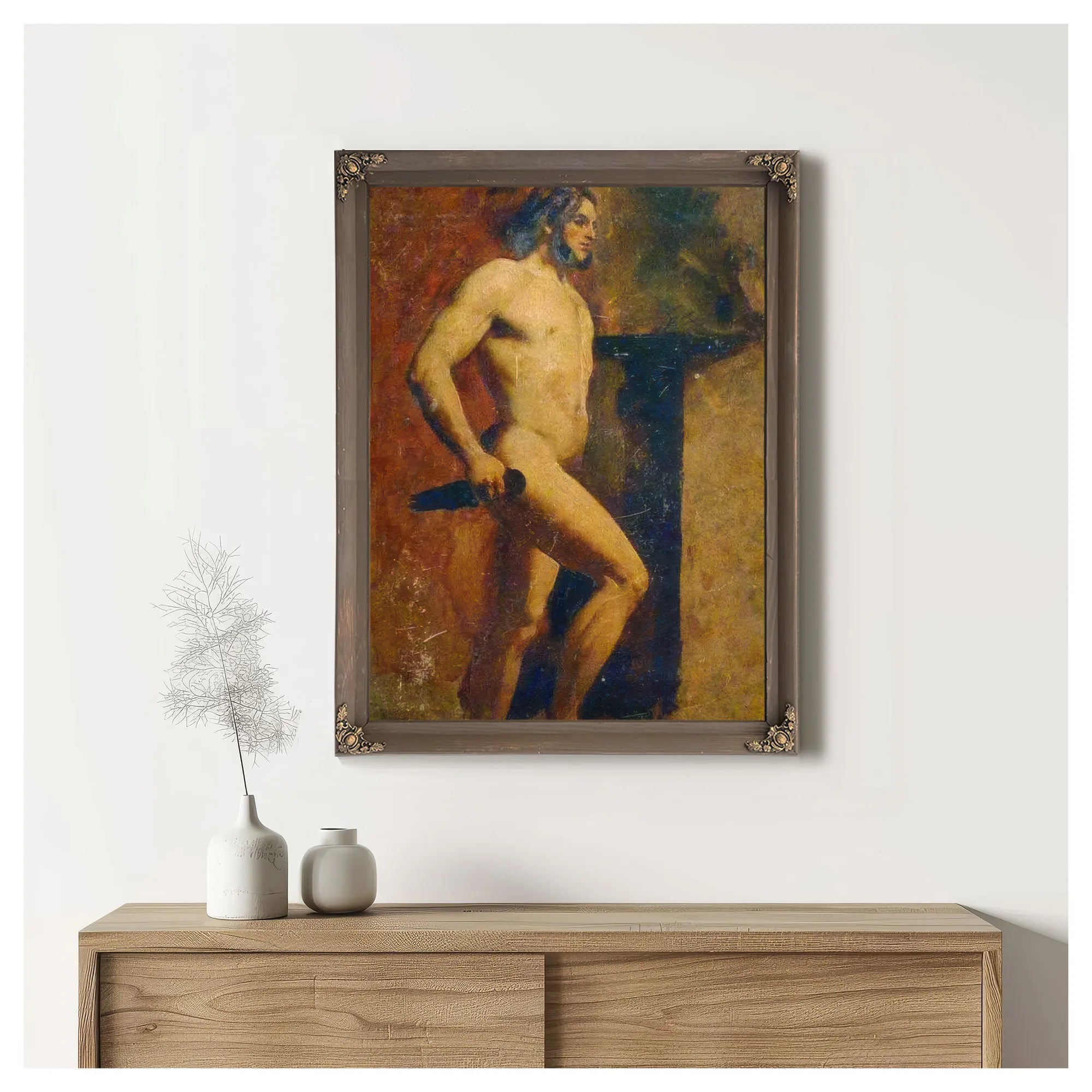 Male Nude With Dagger By William Etty Fine Art Print
