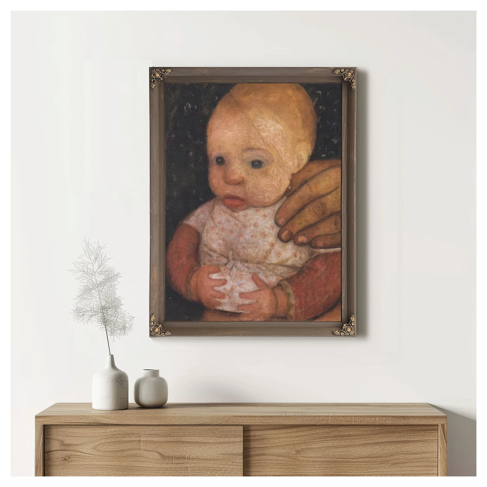 Infant With Mother's Hand By Paula Modersohn Becker Fine Art Print
