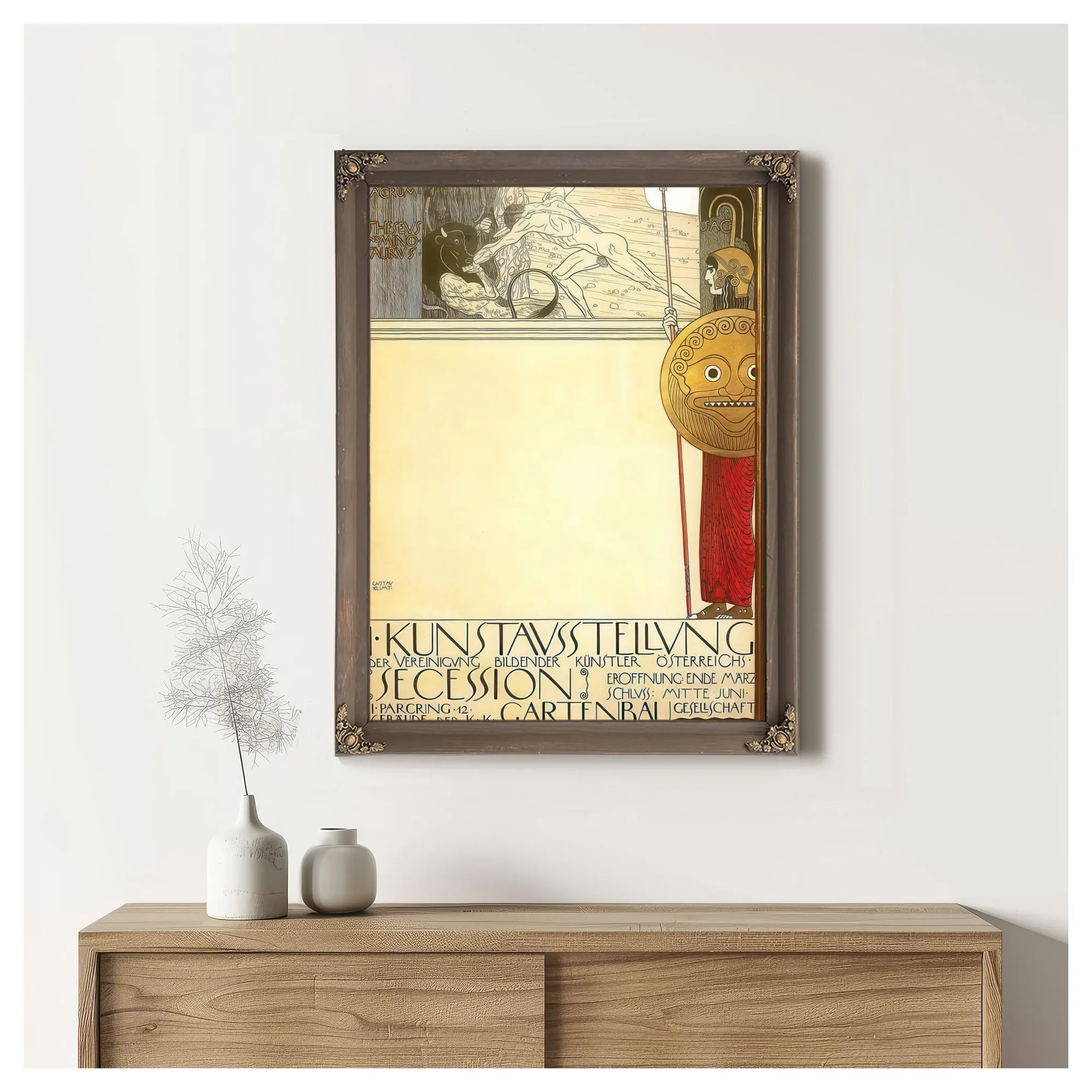 Exhibition Wallpaper For Secession I By Gustav Klimt Fine Art Print