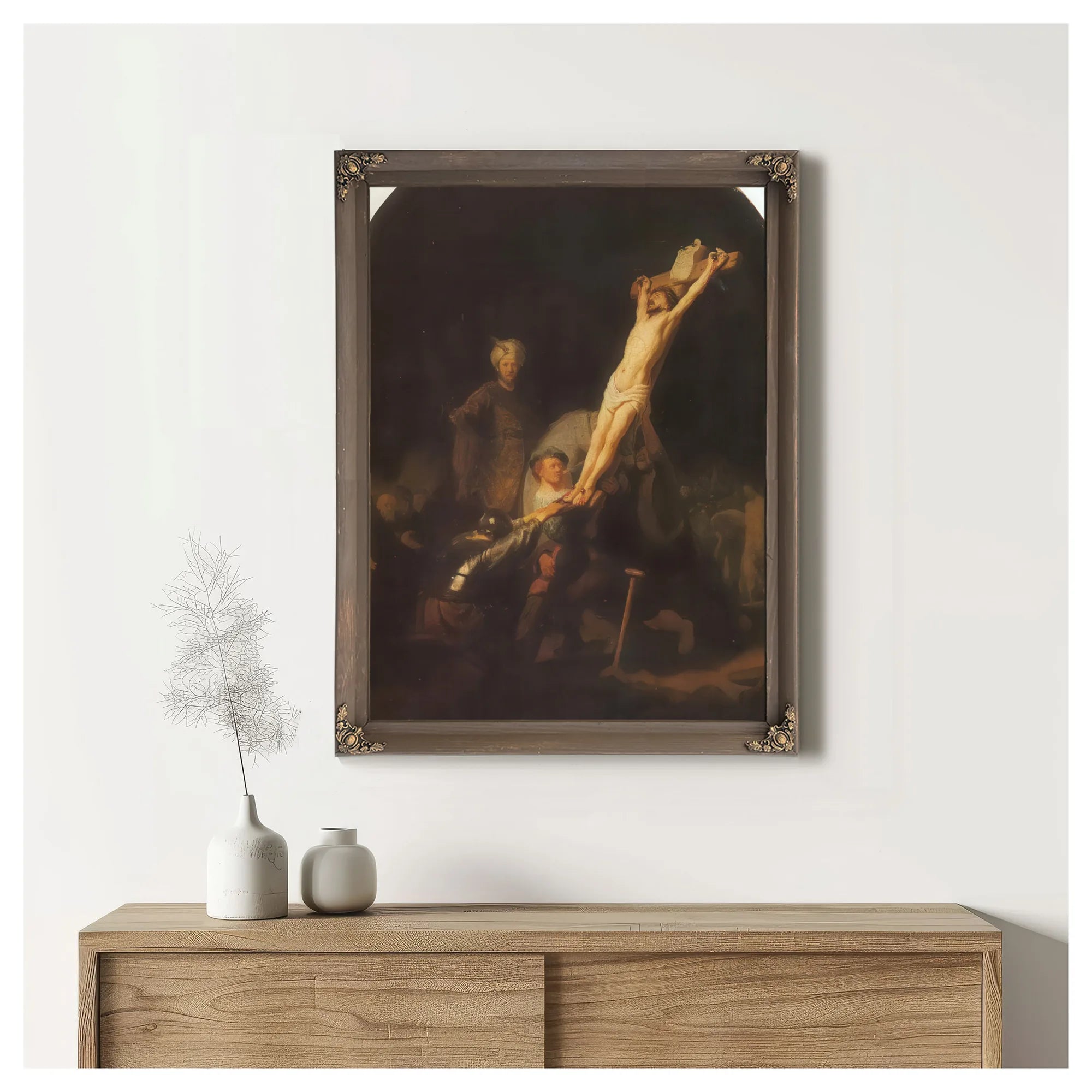 The Raising Of The Cross By Rembrandt Fine Art Print