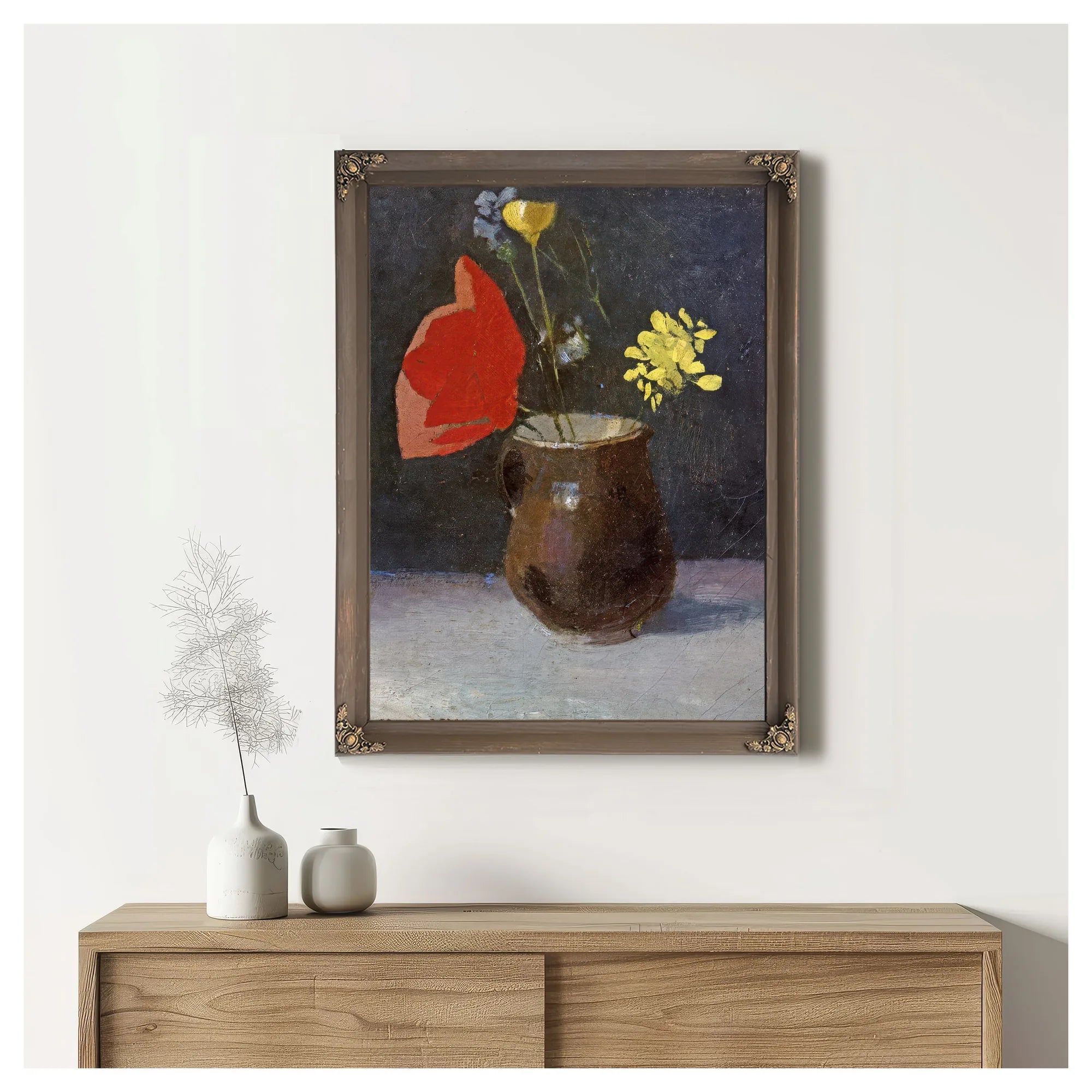 A Pitcher Of Flowers By Odilon Redon Fine Art Print
