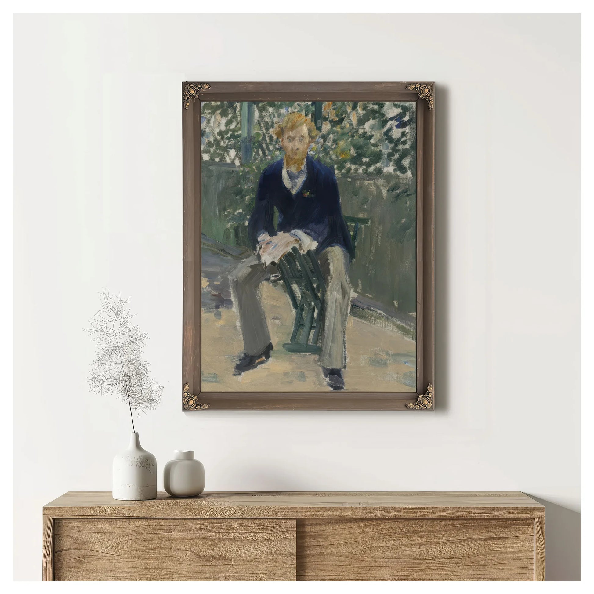 George Moore In The Artist's Garden By Edouard Manet Fine Art Print