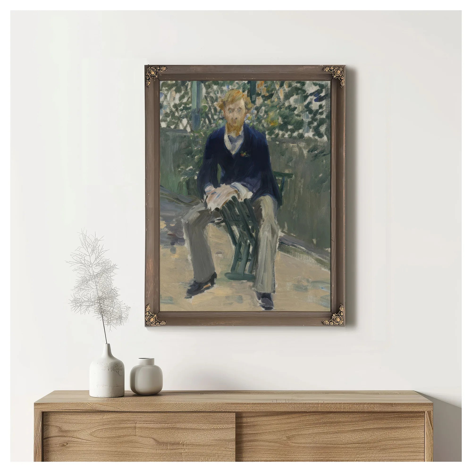 George Moore In The Artist's Garden By Edouard Manet Fine Art Print