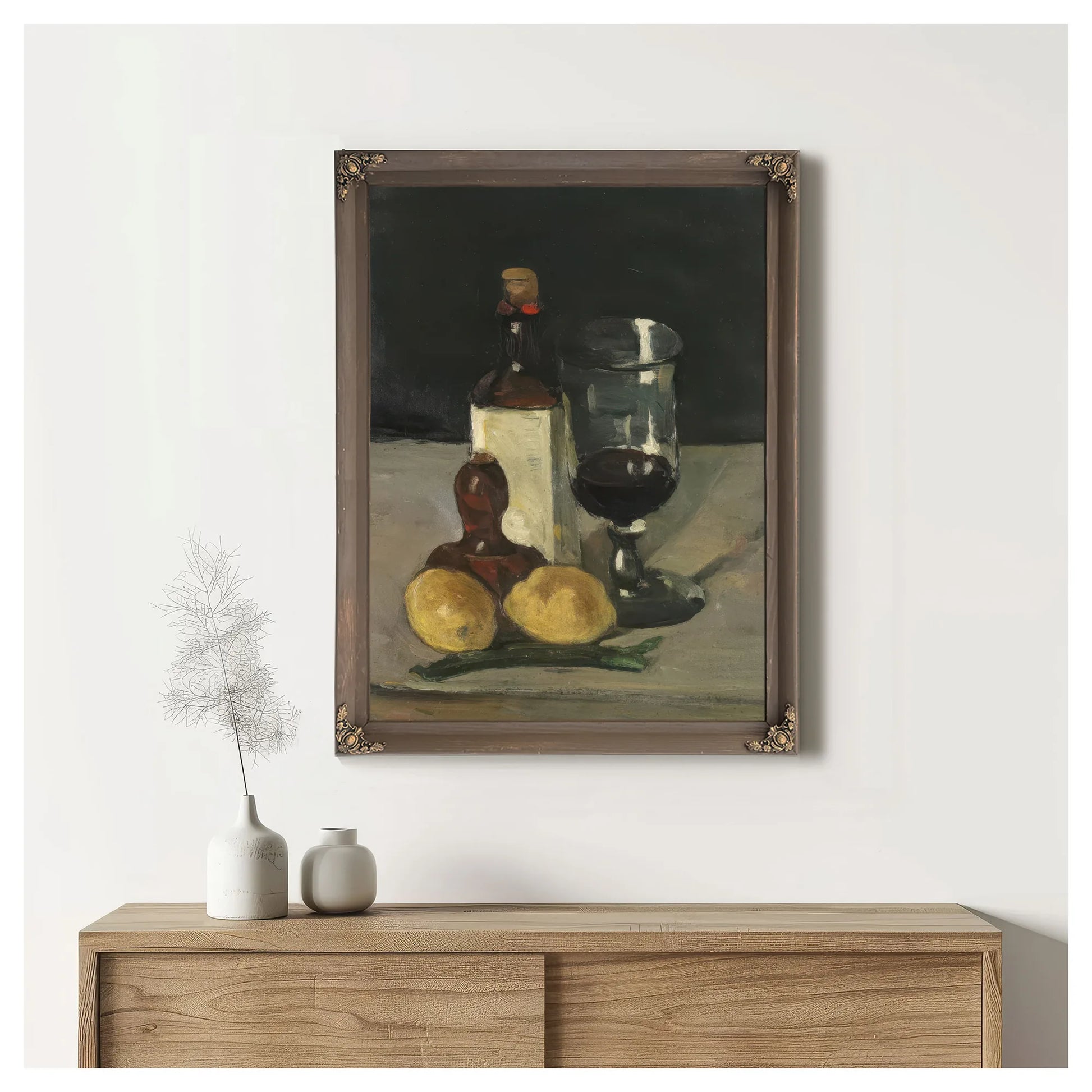 Still Life With Bottle, Glass, And Lemons By Paul Cezanne Fine Art Print