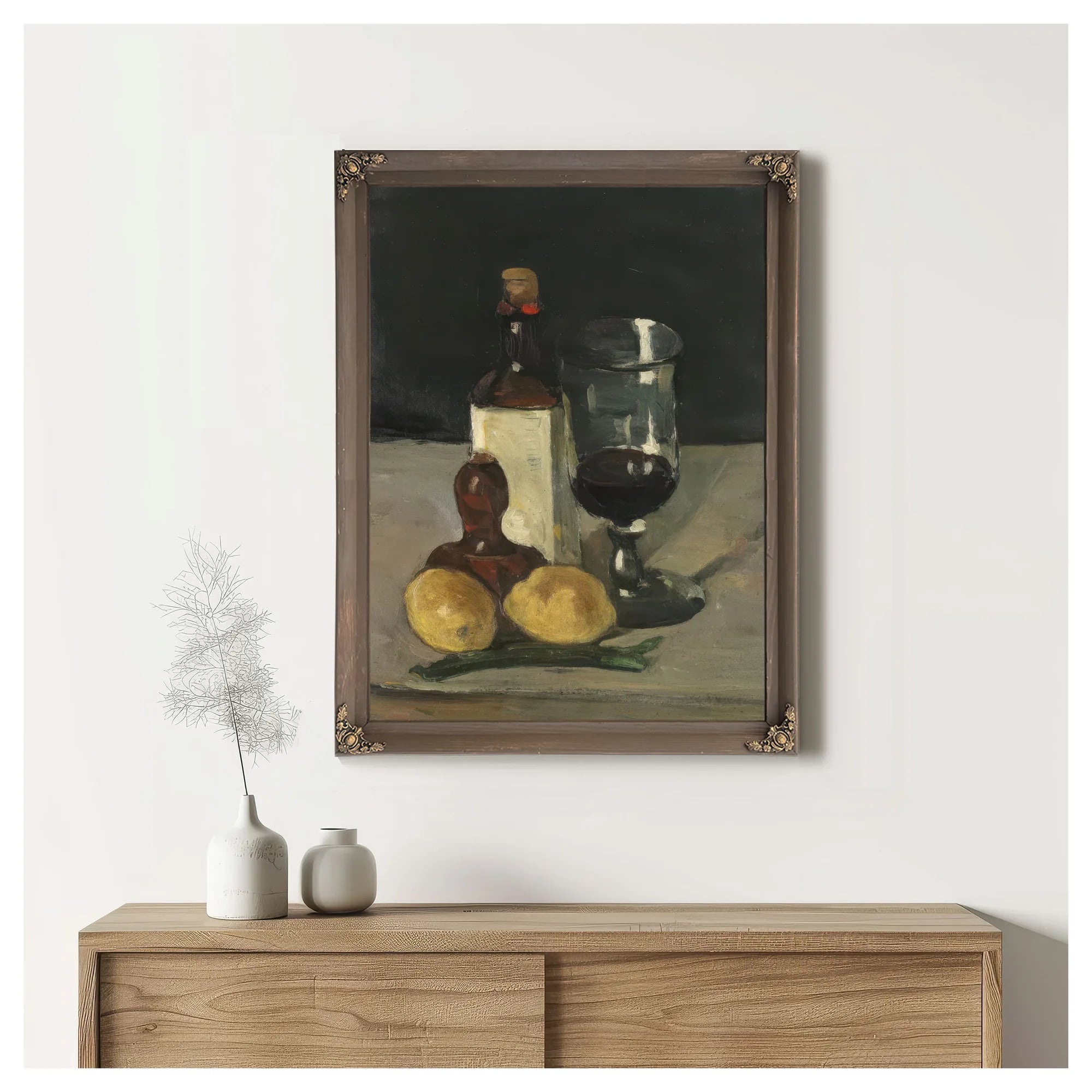 Still Life With Bottle, Glass, And Lemons By Paul Cezanne Fine Art Print