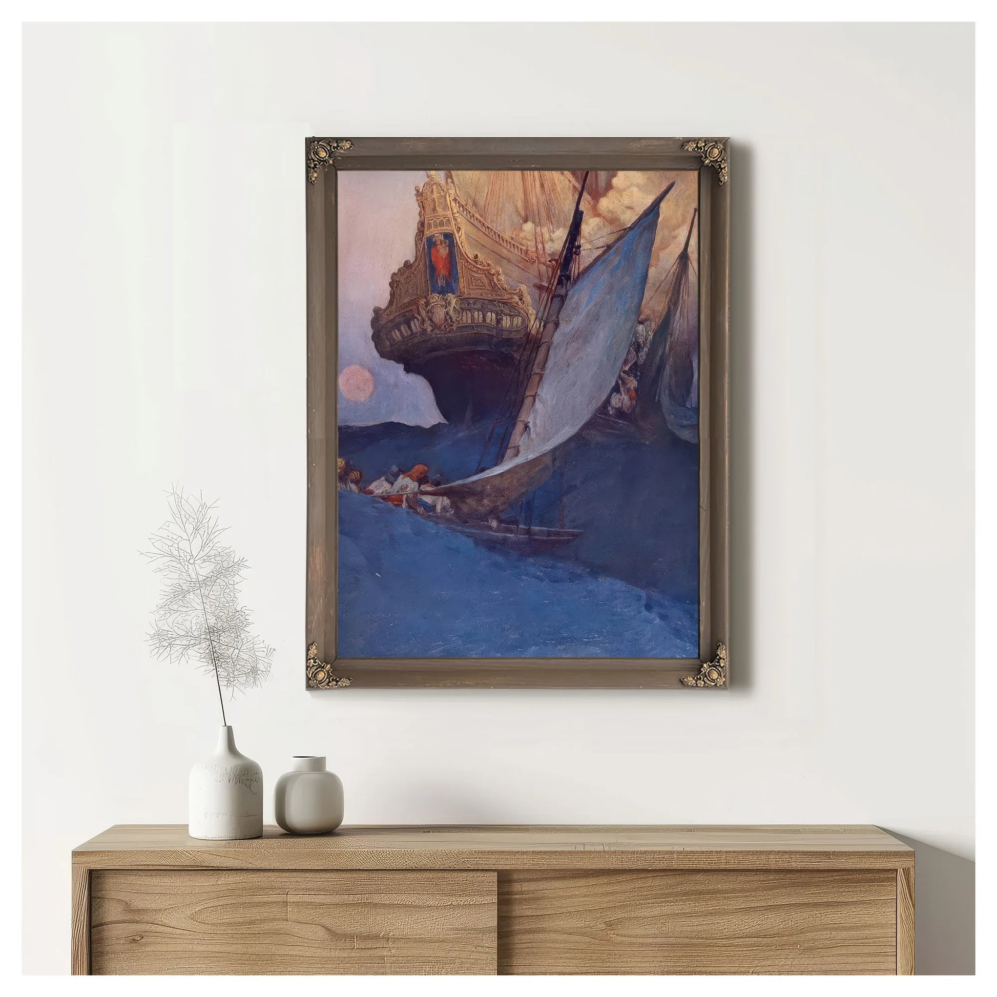 An Attack On A Galleon By Howard Pyle Fine Art Print