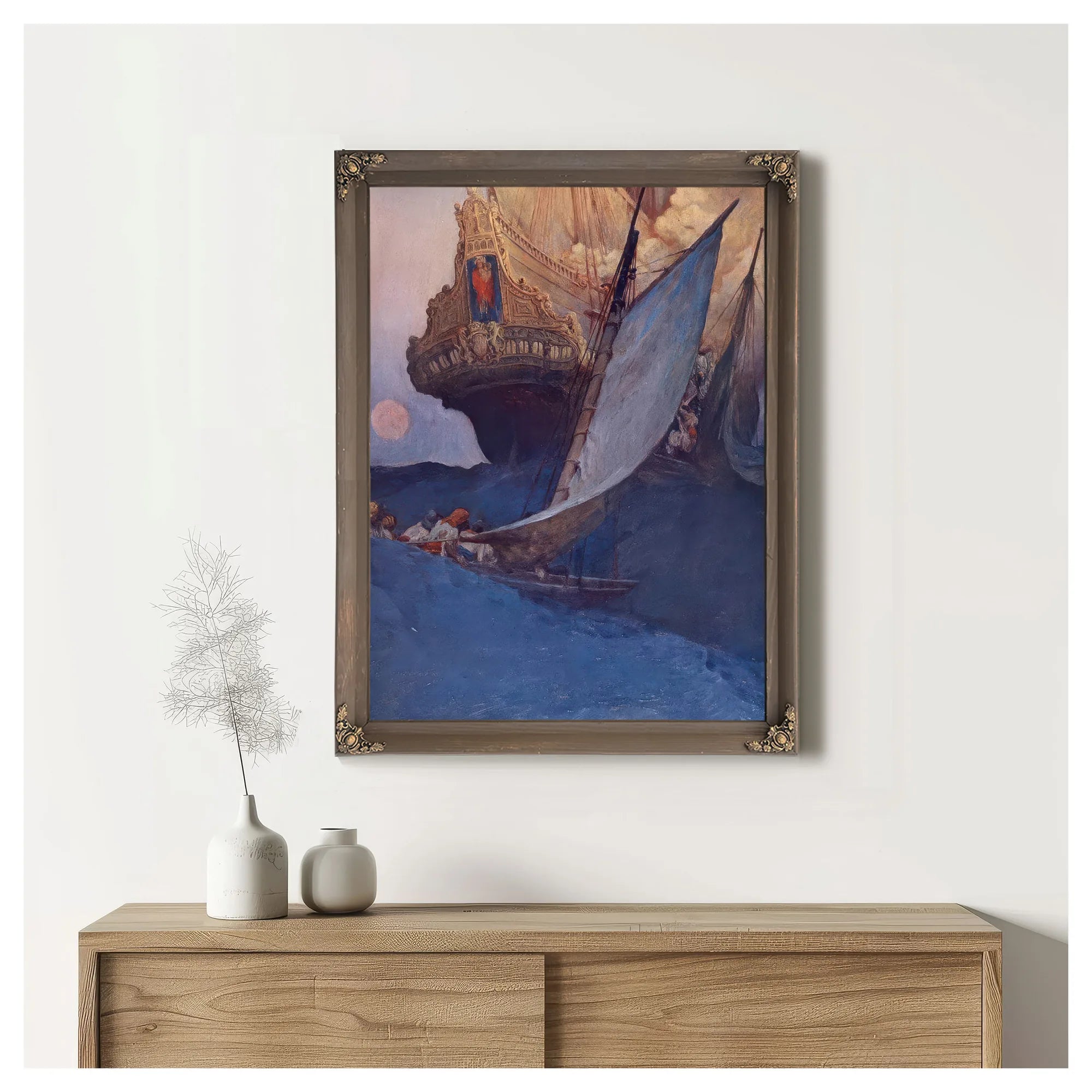 An Attack On A Galleon By Howard Pyle Fine Art Print