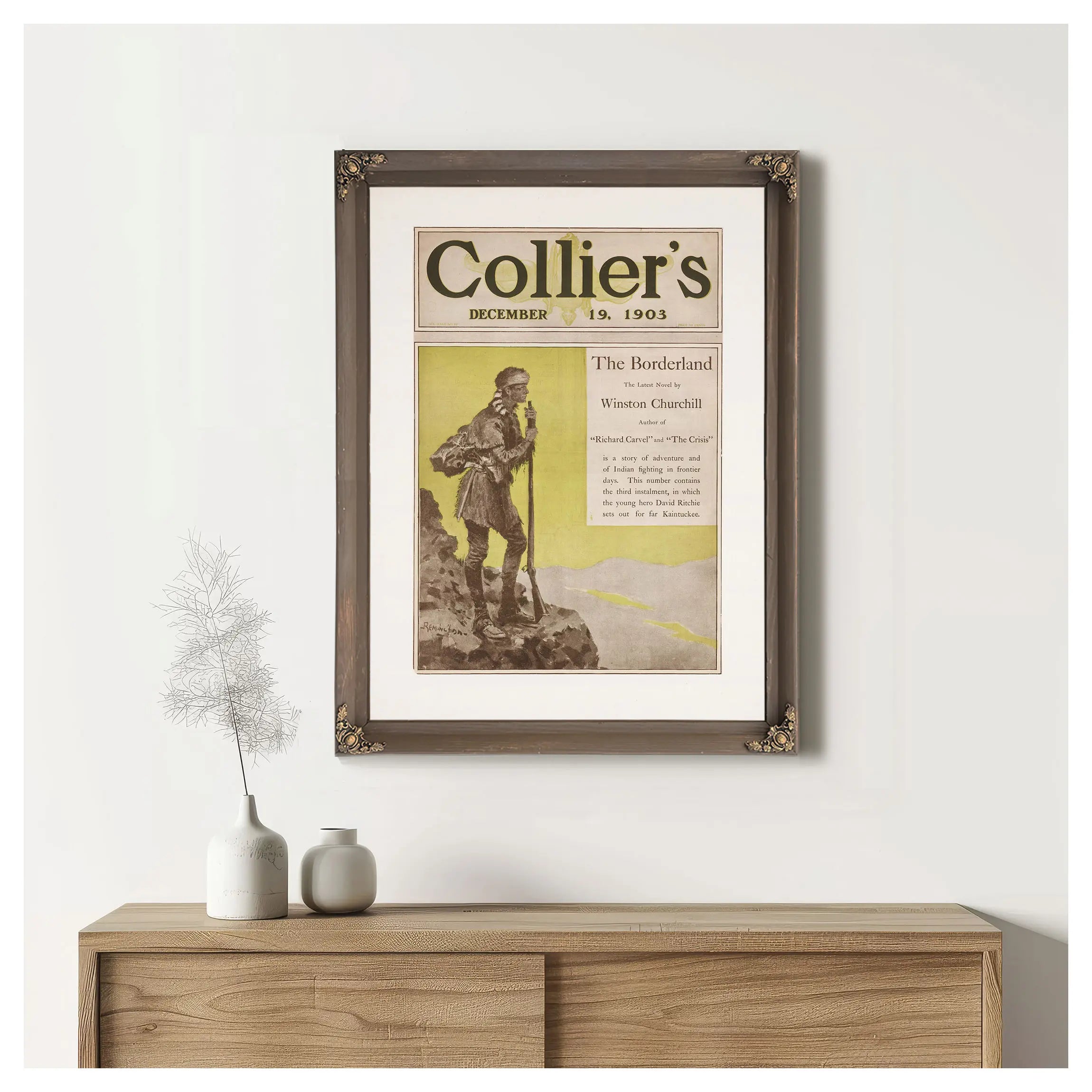 Cover Of Colliers December B by Frederic Remington
