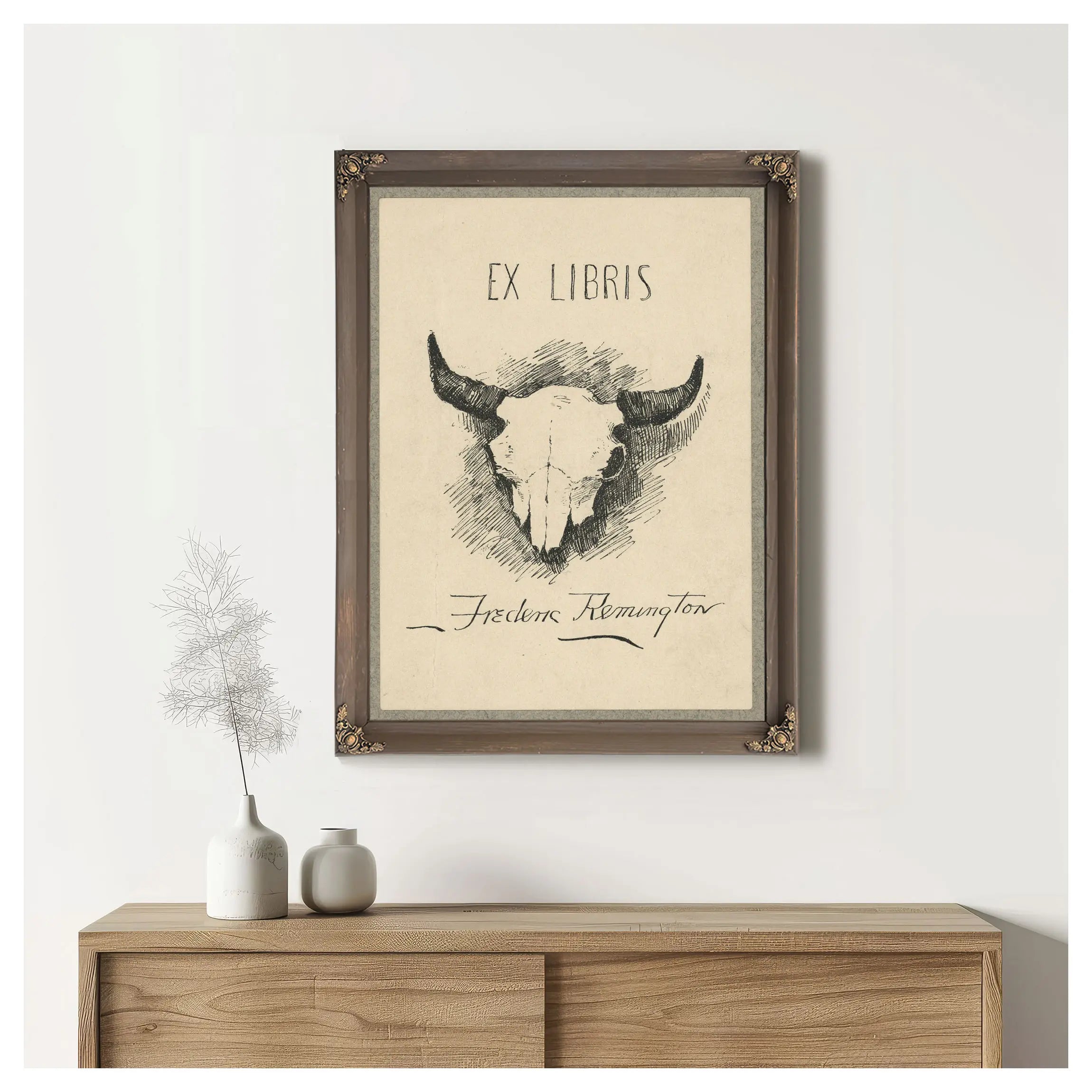 Bookplate Of Frederic Remington by Frederic Remington