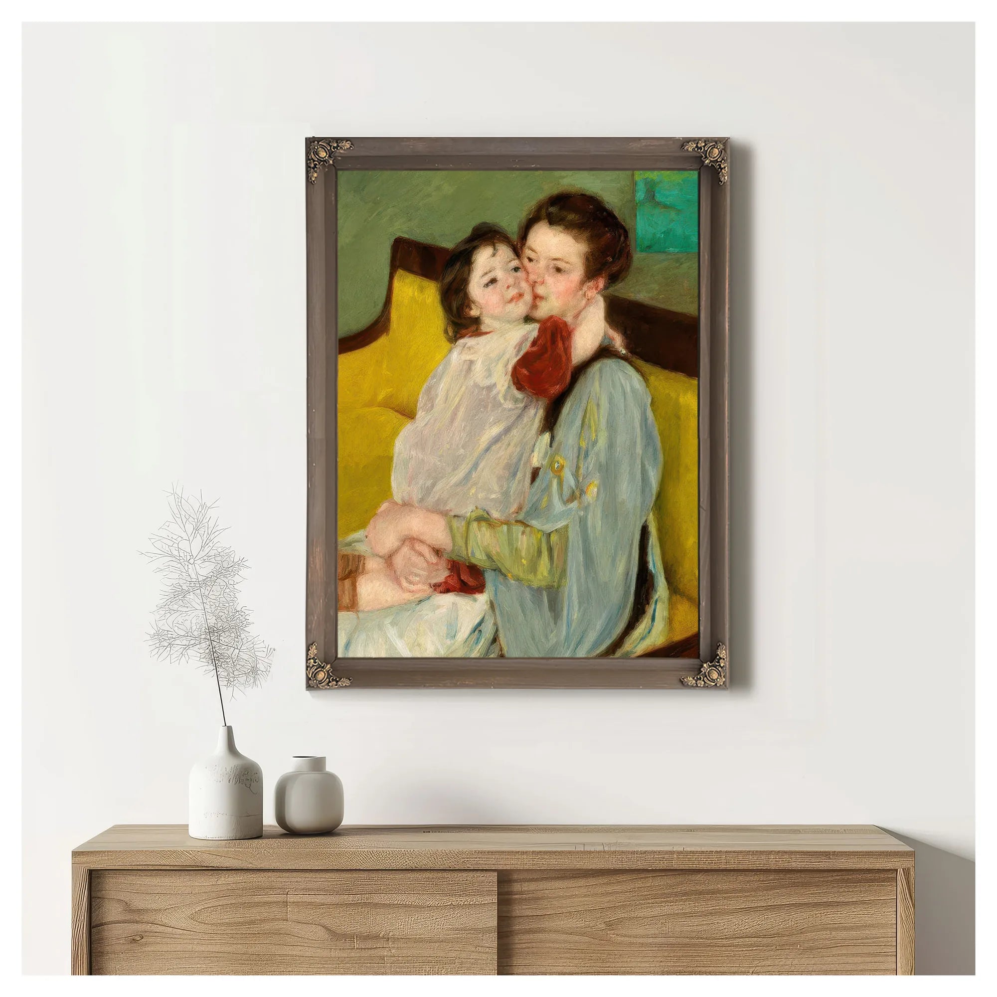 Maternal Caress (Caresse Maternelle) By Mary Cassatt Fine Art Print