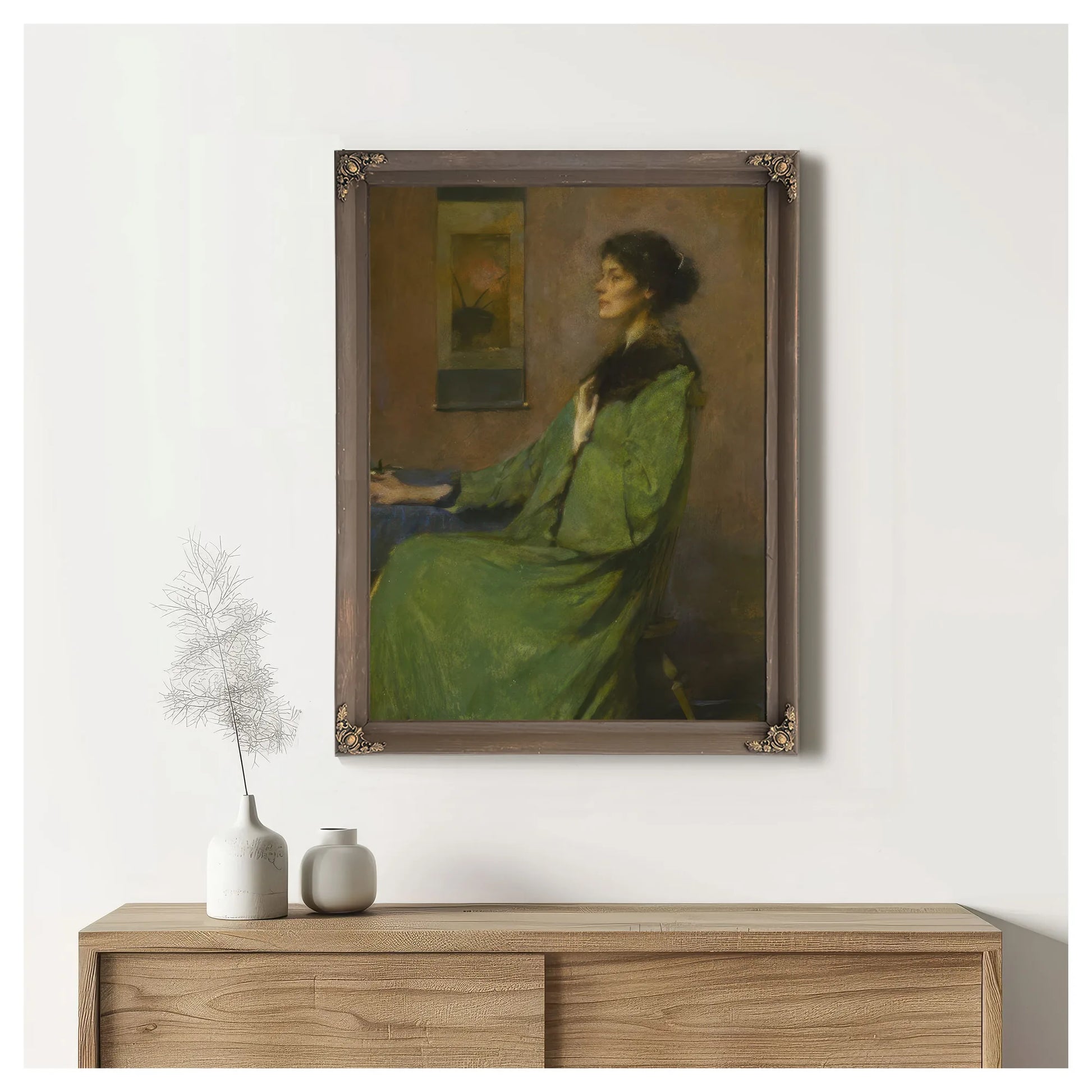 Portrait Of A Lady Holding A Rose By Thomas Wilmer Dewing Fine Art Print
