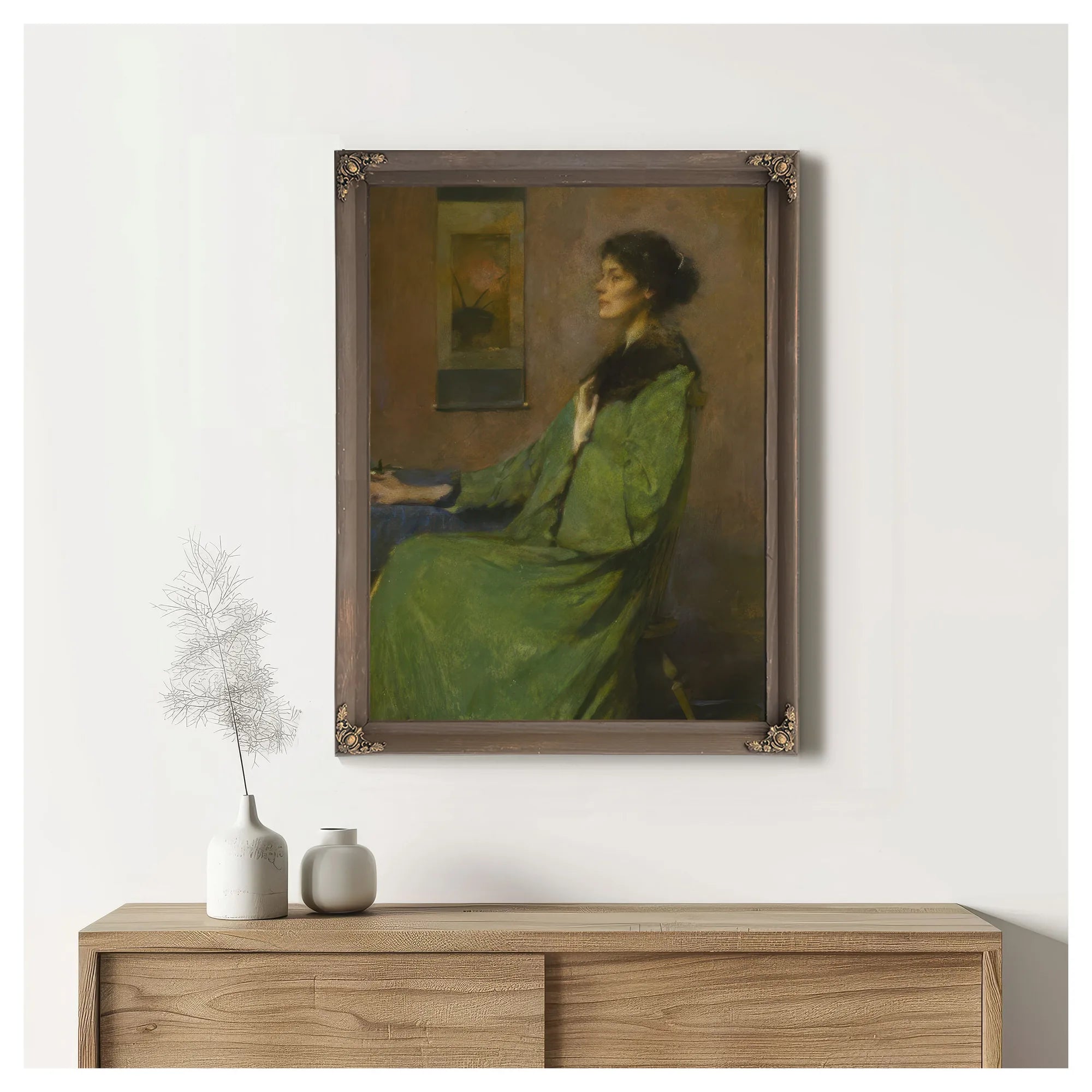 Portrait Of A Lady Holding A Rose By Thomas Wilmer Dewing Fine Art Print