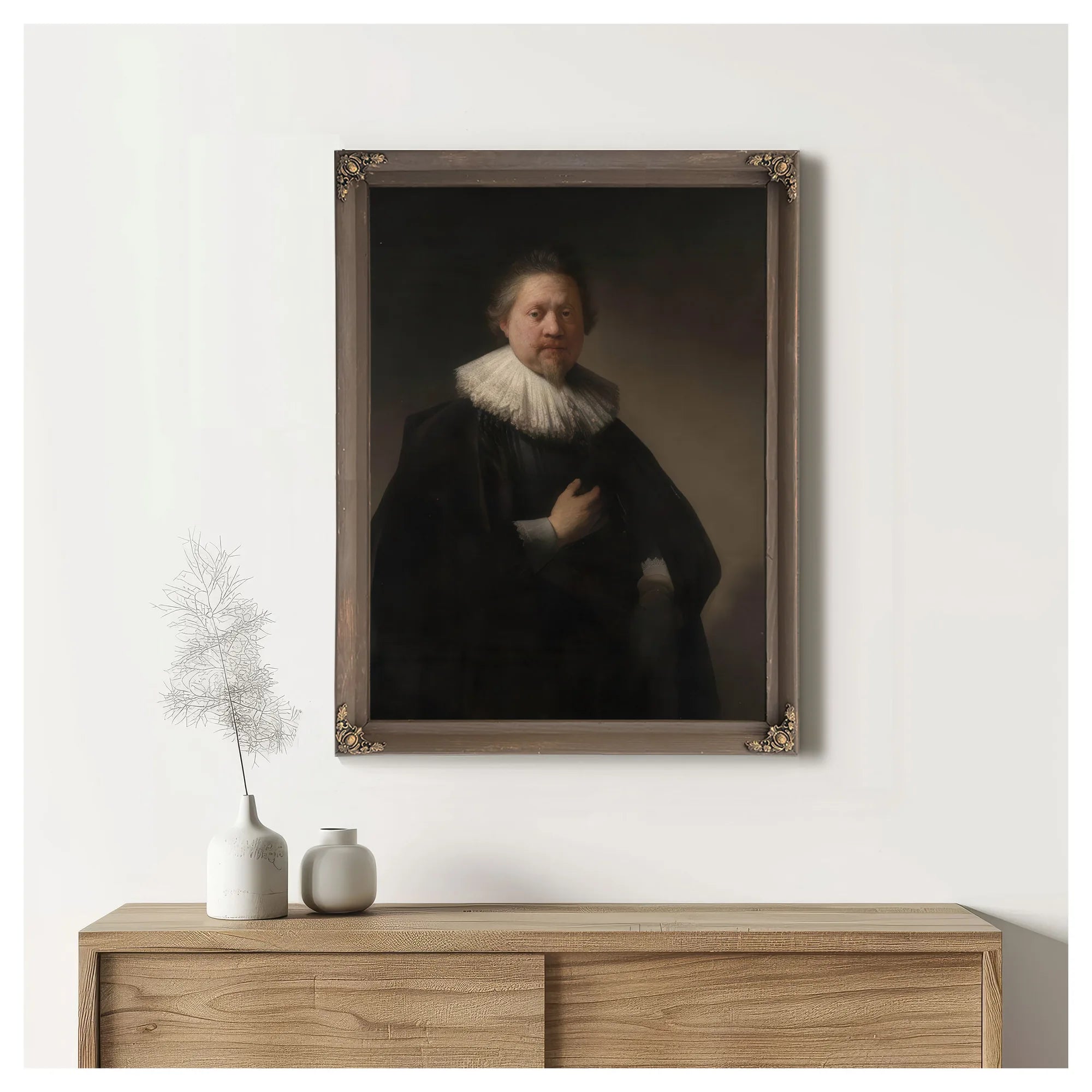 Portrait Of A Man Probably A Member Of The Van Beresteyn Family By Rembrandt Fine Art Print