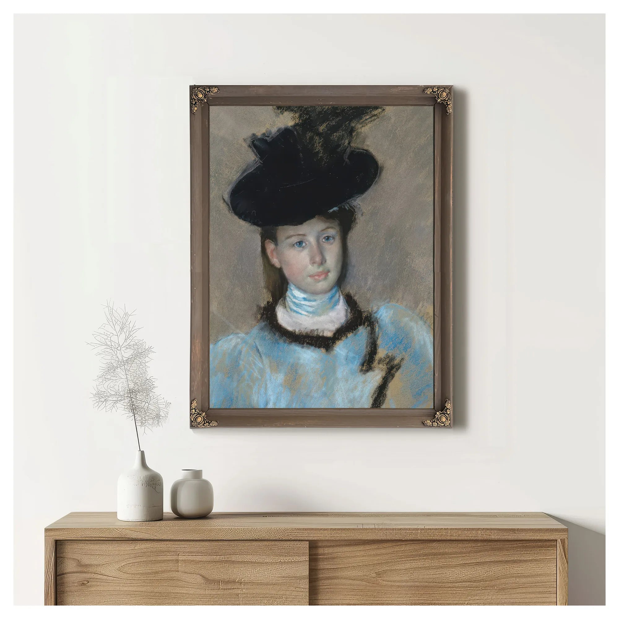 The Black Hat By Mary Cassatt Fine Art Print