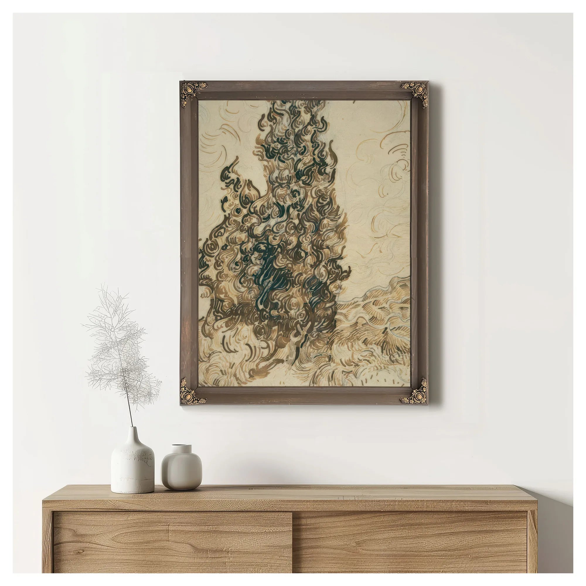 Cypresses By Vincent Van Gogh Fine Art Print
