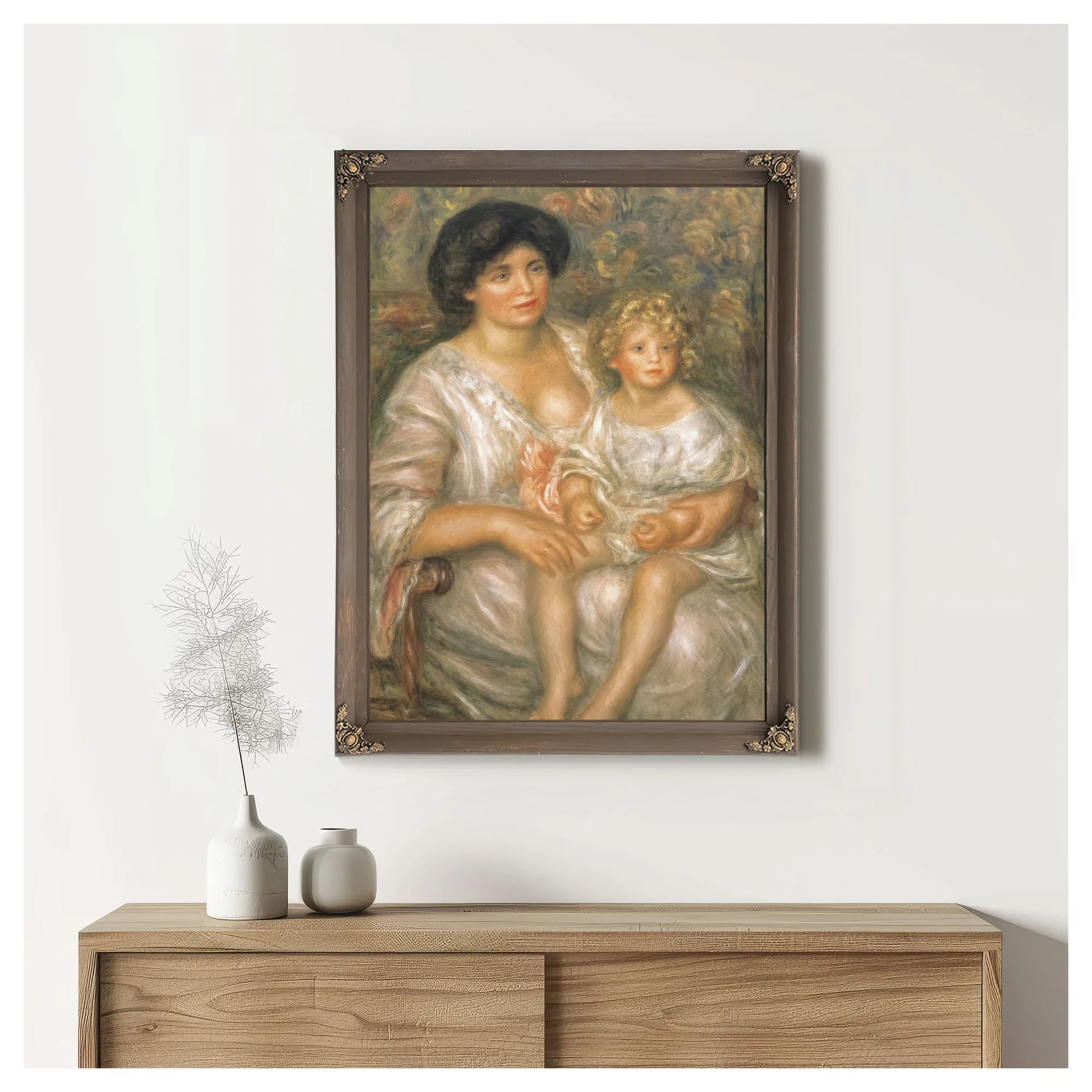 Mother And Child (Madame Thurneyssen And Her Daughter) By Pierre Auguste Renoir Fine Art Print