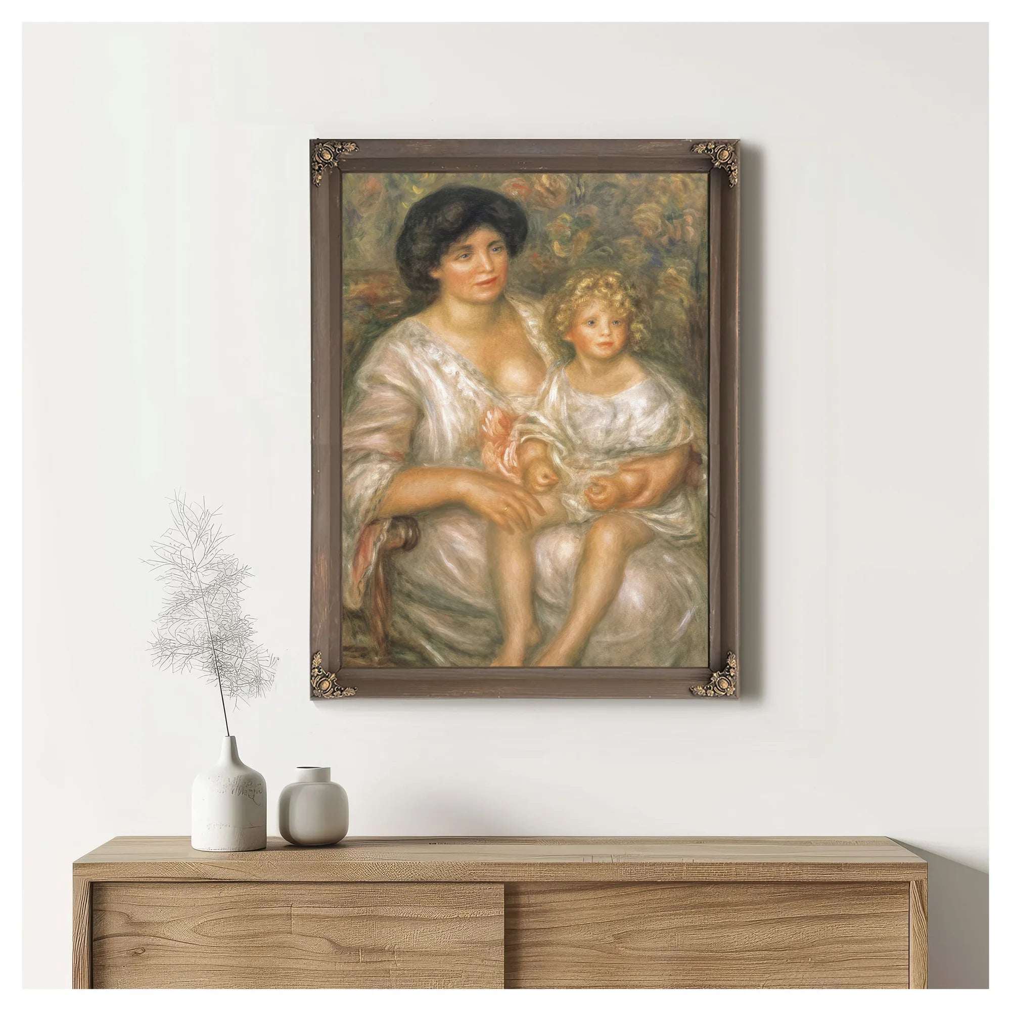 Mother And Child (Madame Thurneyssen And Her Daughter) By Pierre Auguste Renoir Fine Art Print