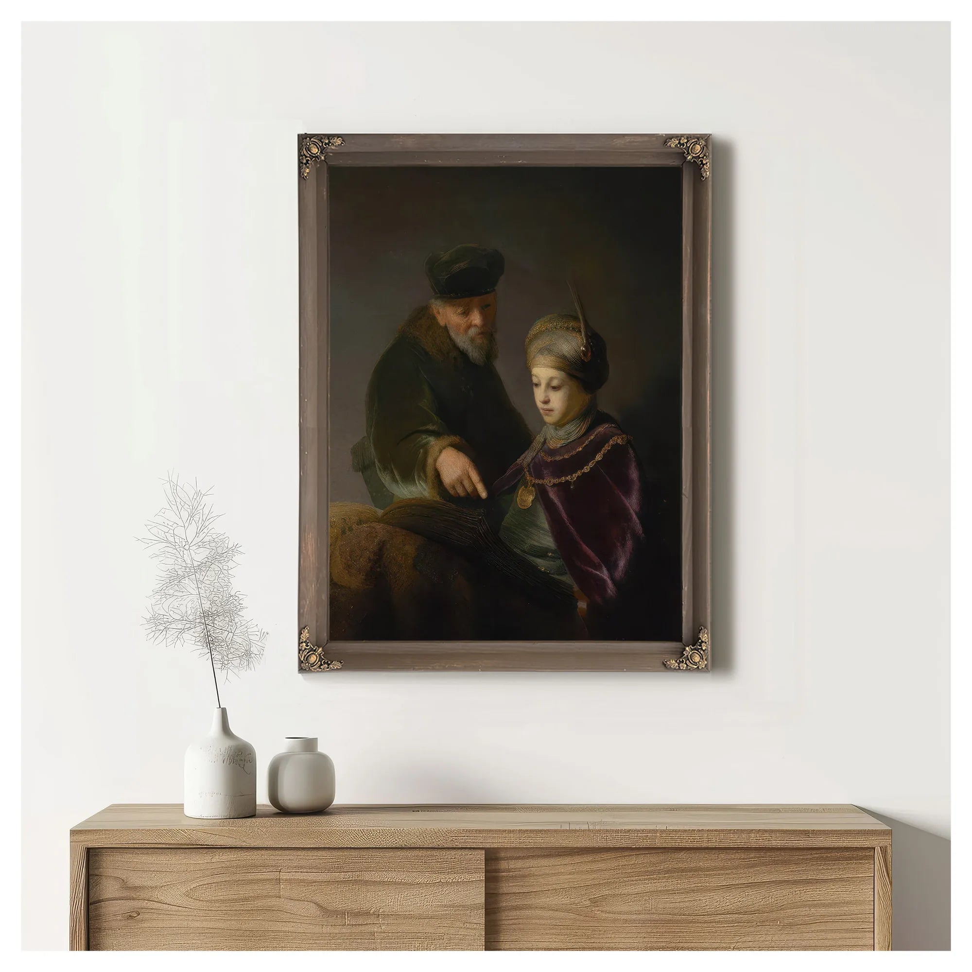 A Young Scholar And His Tutor By Rembrandt Fine Art Print