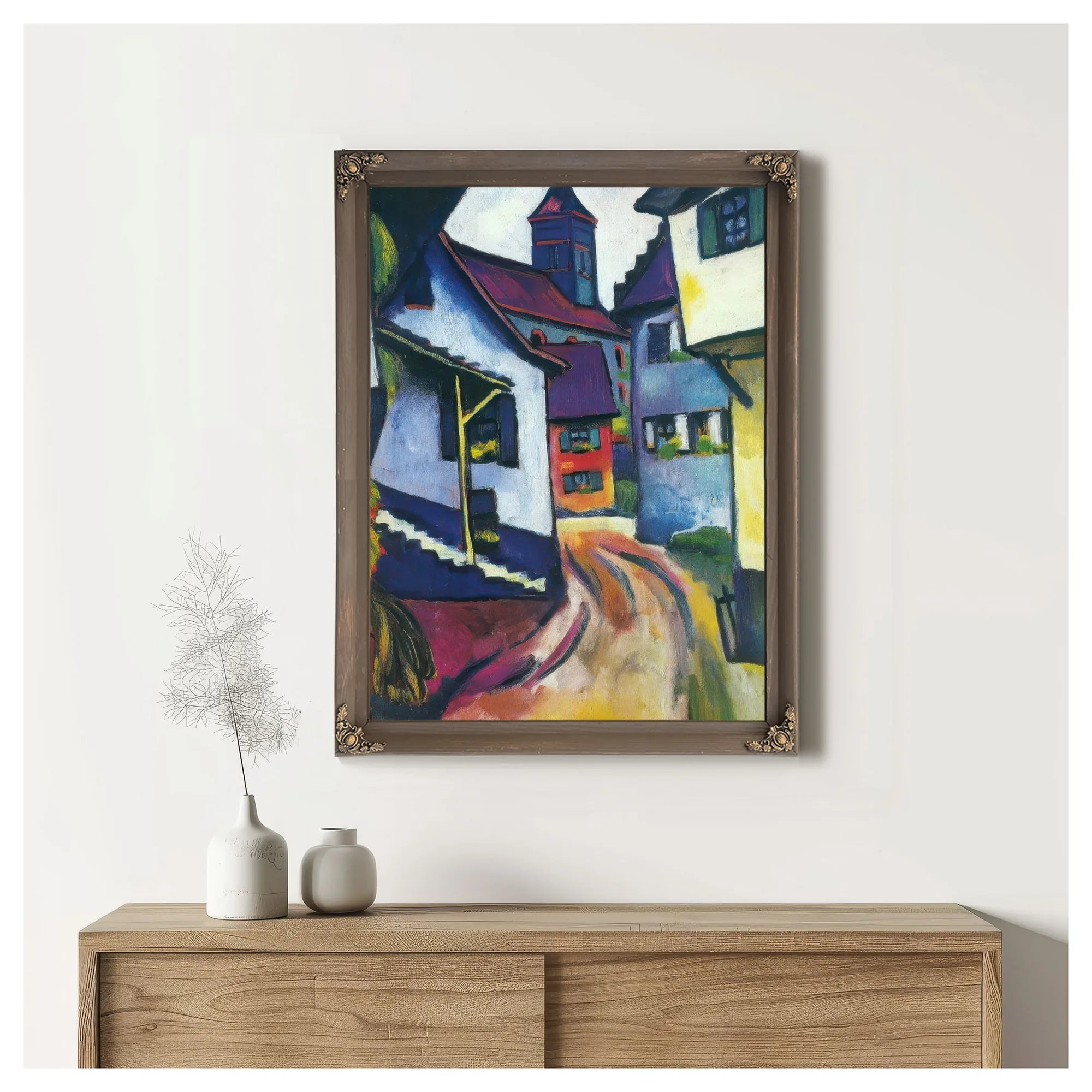 Street And Church In Kandern By August Macke Fine Art Print