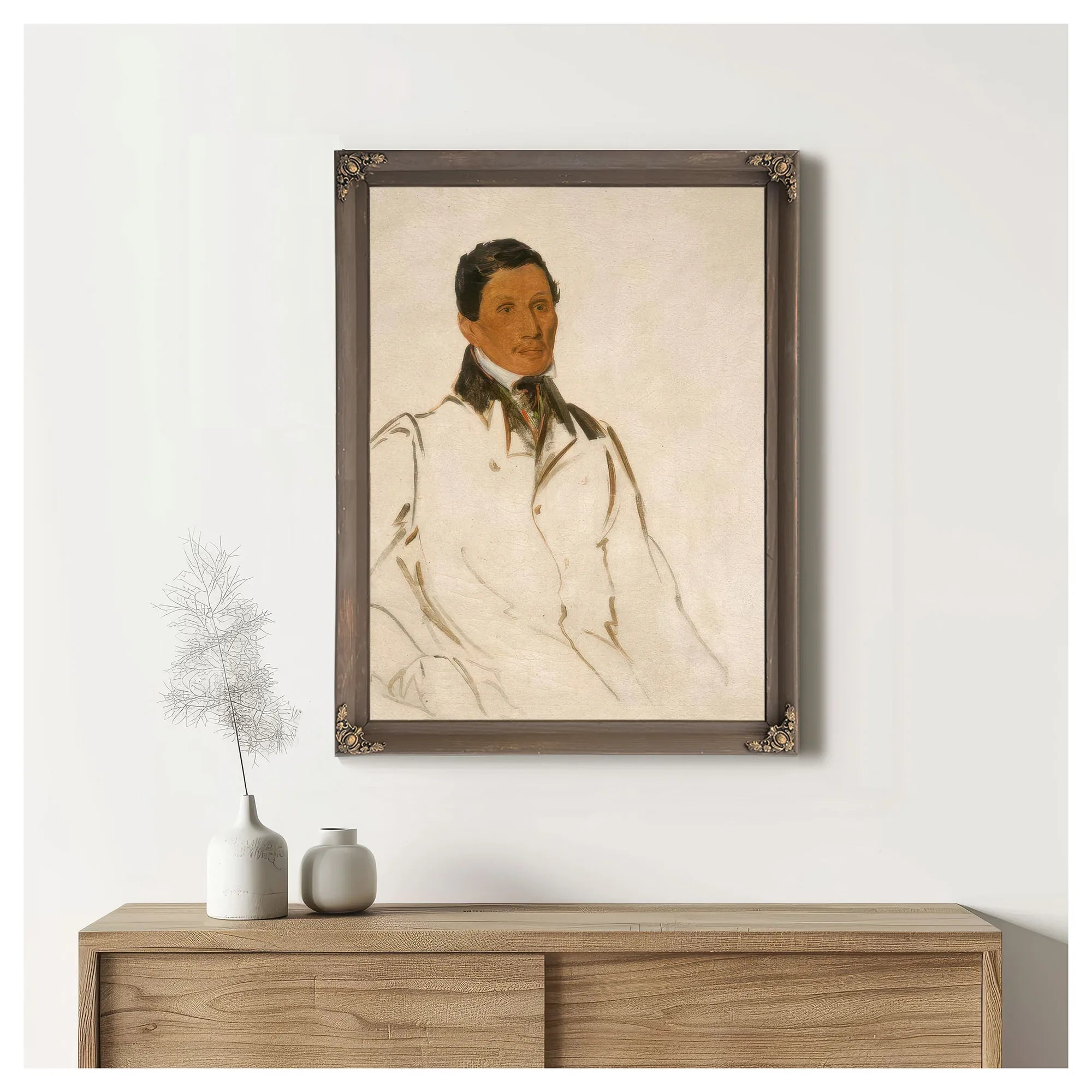 Waun Naw Con, The Dish (John W. Quinney), A Missionary Preacher By George Catlin Fine Art Print