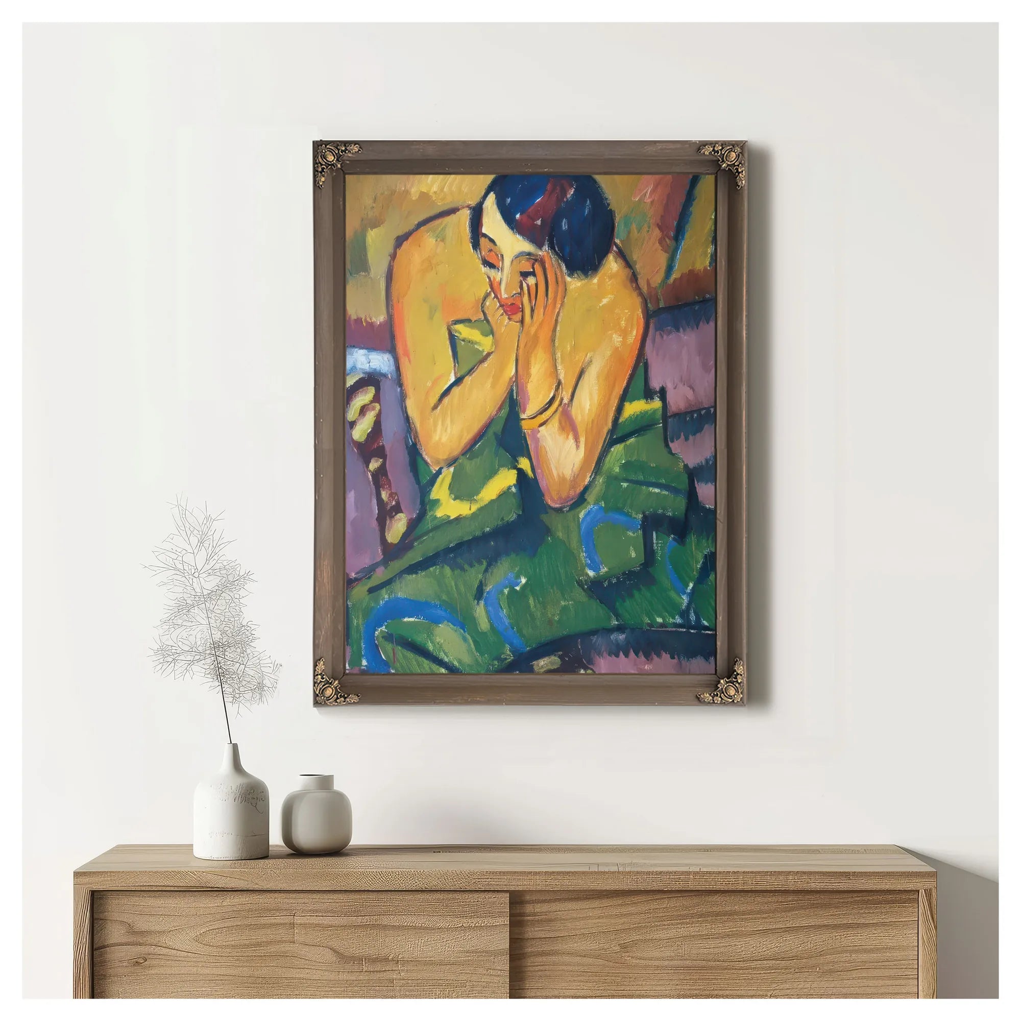 Contemplative Woman M9 Karl Schmidt Rottluff Fine Art Print