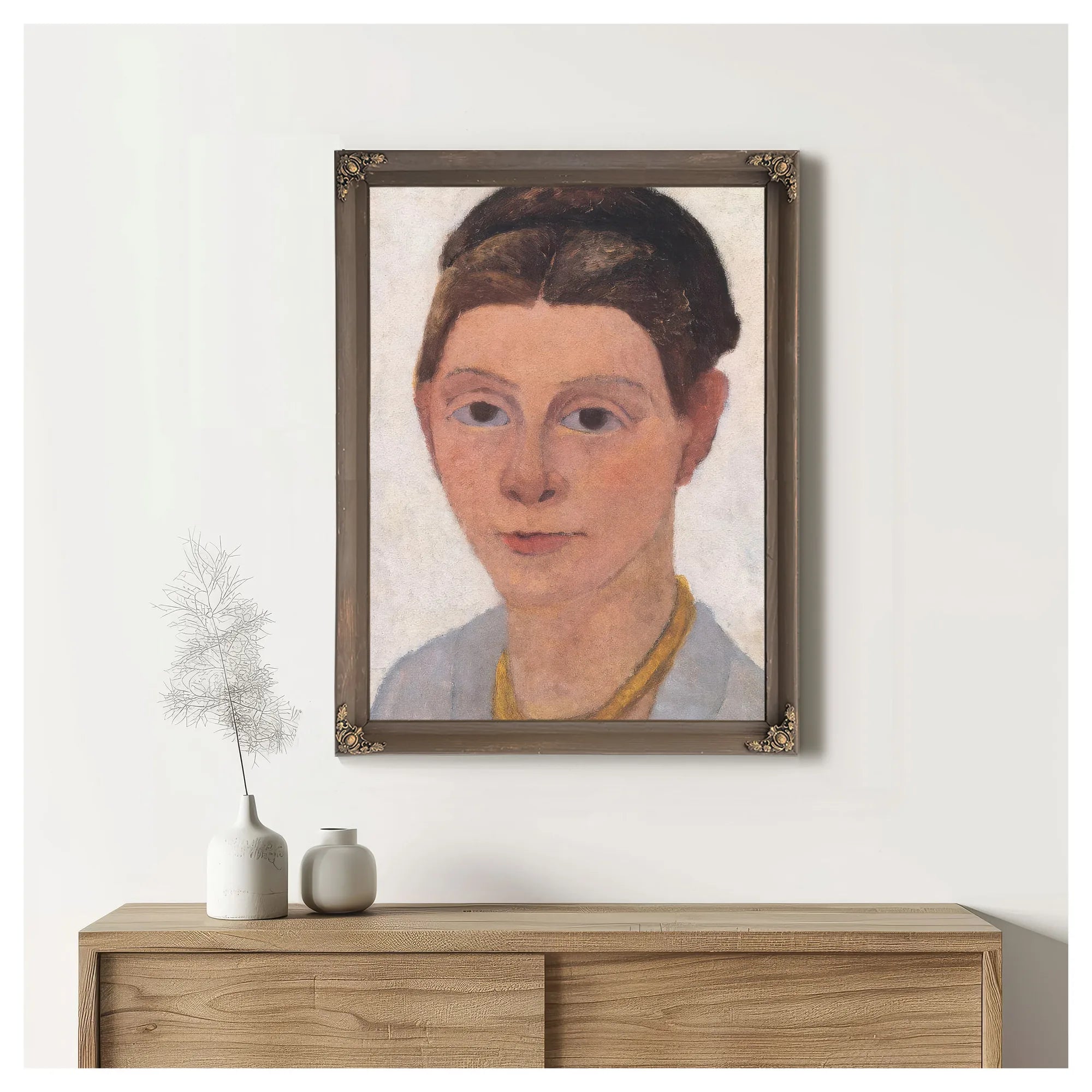 Self Portrait With Amber Necklace By Paula Modersohn Becker Fine Art Print