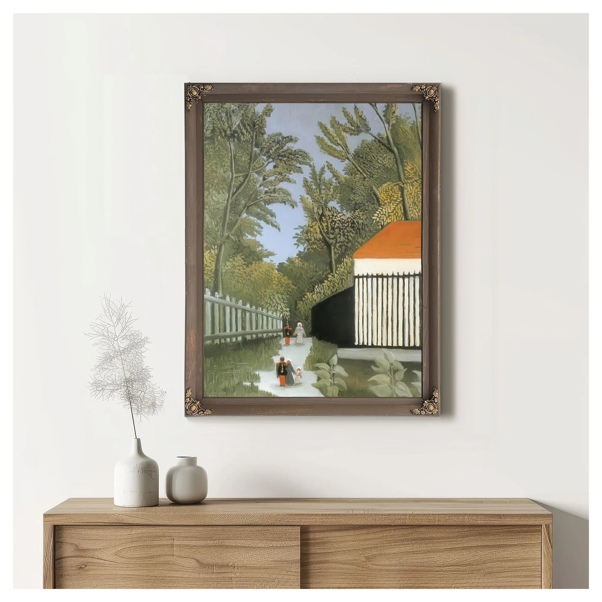 Walk In The Parc Monsouris About 1910 By Henri Rousseau Fine Art Print