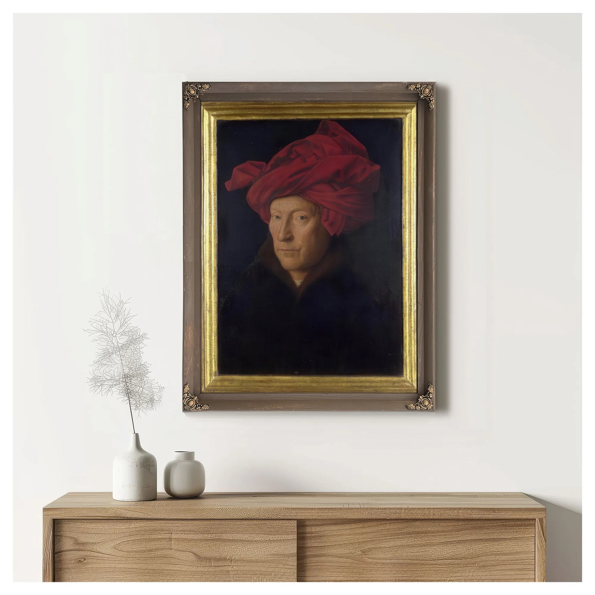 Man In A Red Turban (Formerly Self Portrait) By Jan Van Eyck Fine Art Print