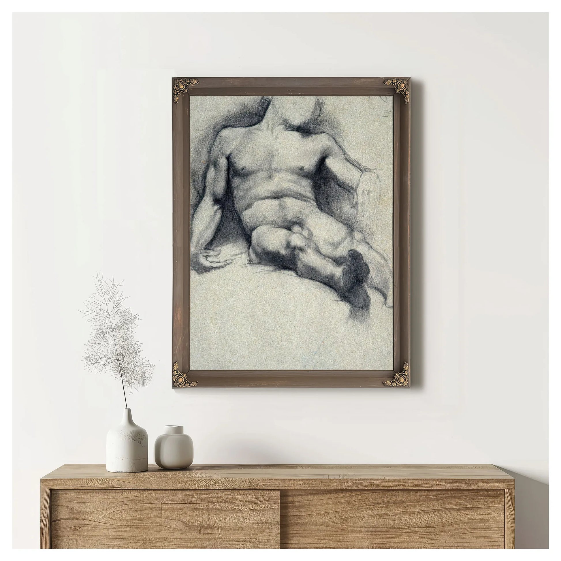 Study Reclining Male Nude By Edgar Degas Fine Art Print