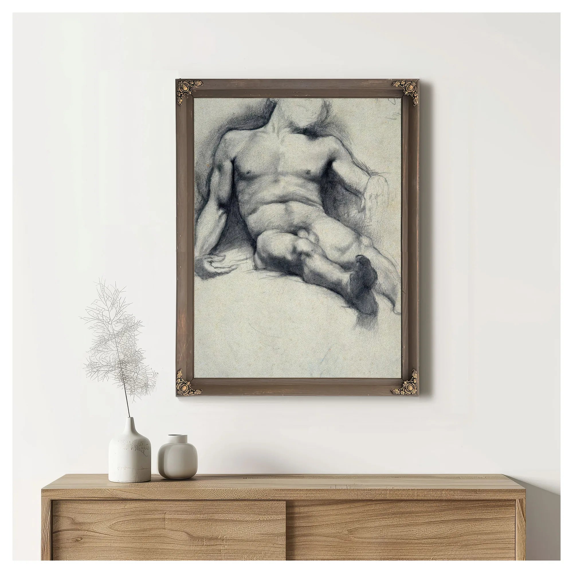 Study Reclining Male Nude By Edgar Degas Fine Art Print