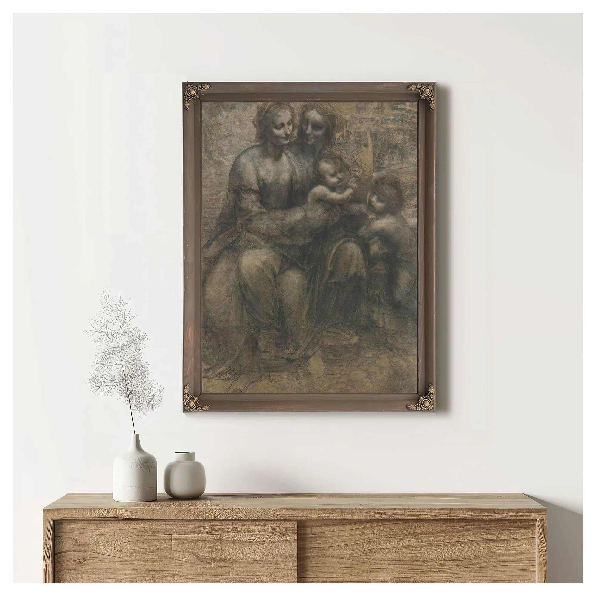 The Burlington House Cartoon By Leonardo Da Vinci Fine Art Print