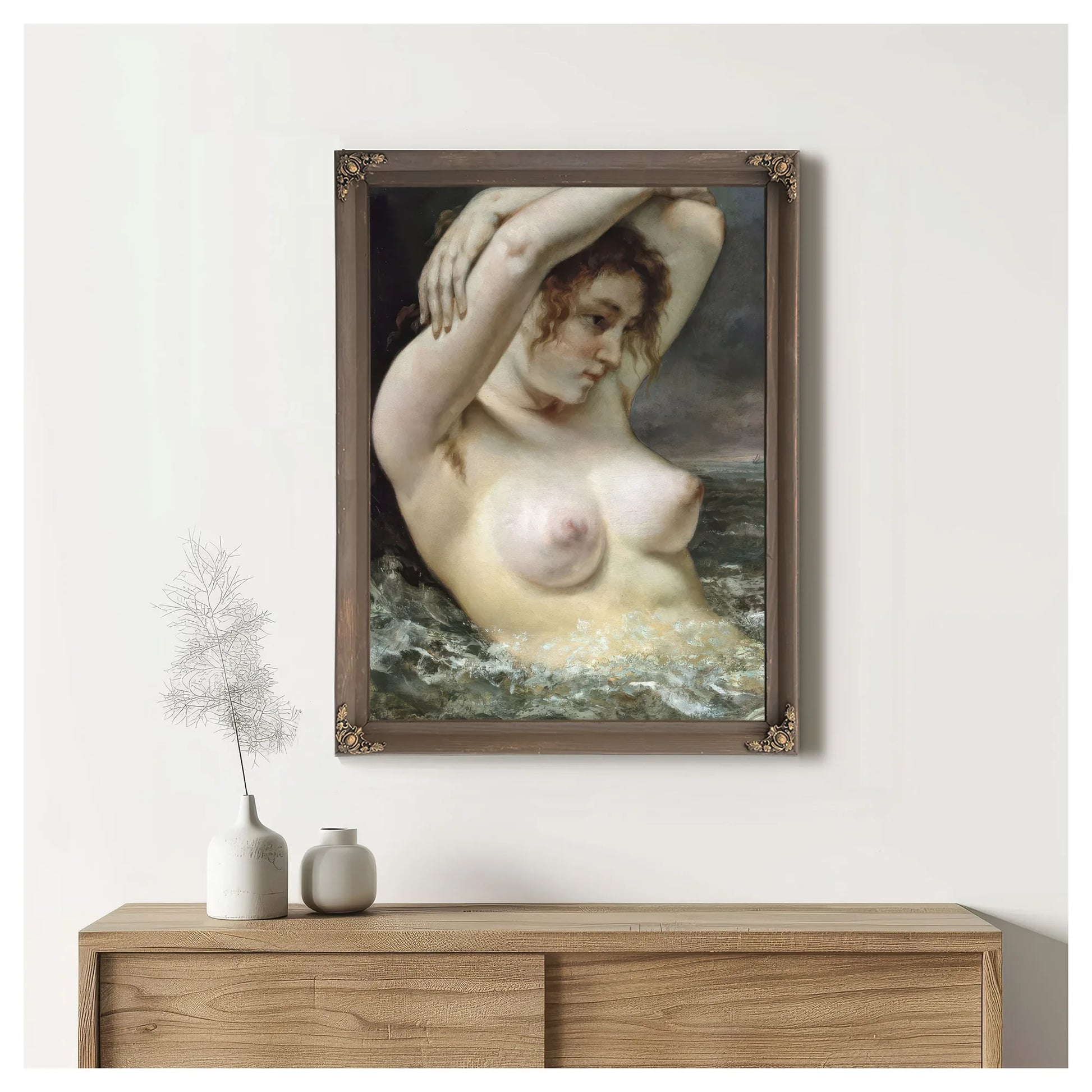 The Woman In The Waves By Jean Desire Gustave Courbet Fine Art Print