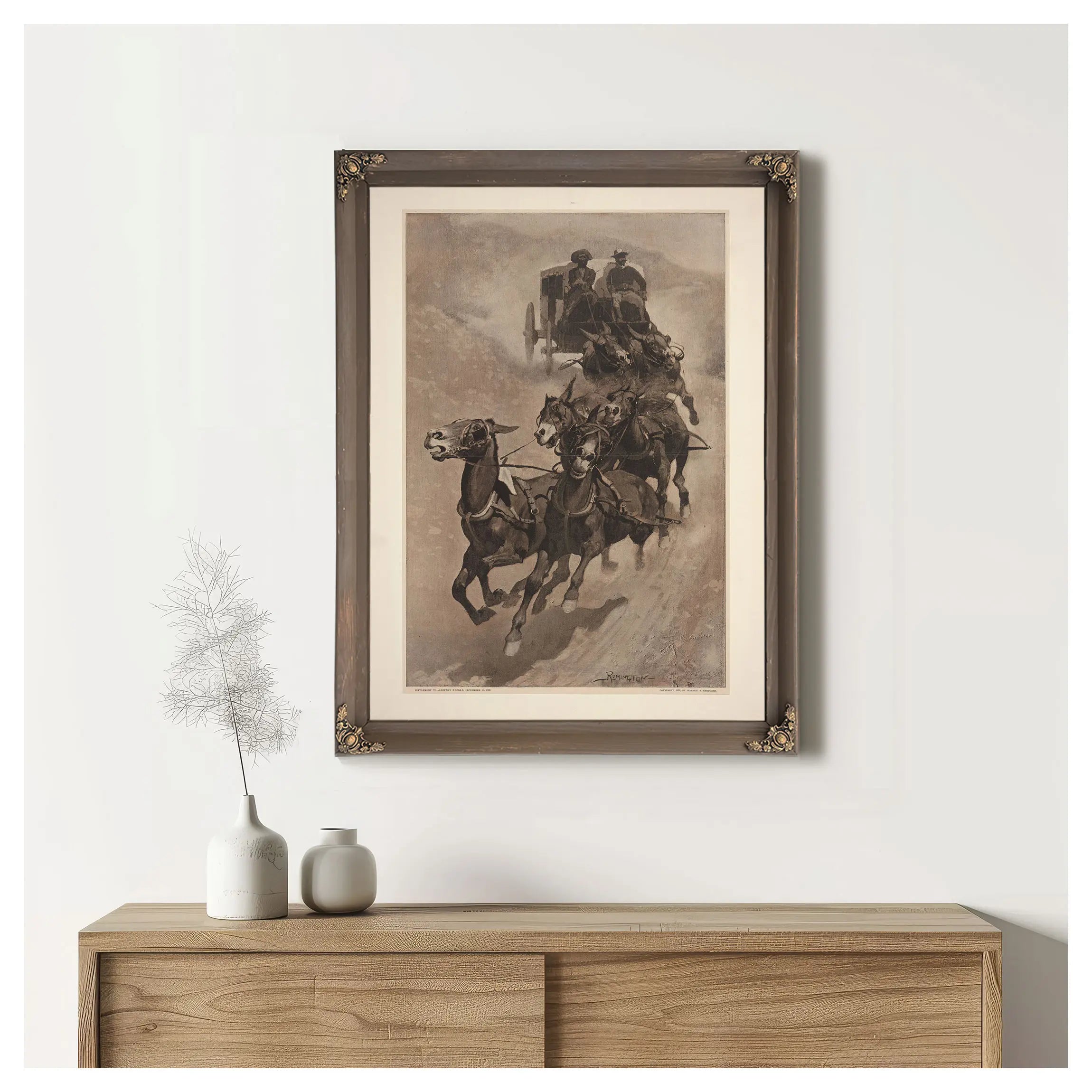 An Army Mail Ambulance A Busted Brake And A Down Grade by Frederic Remington