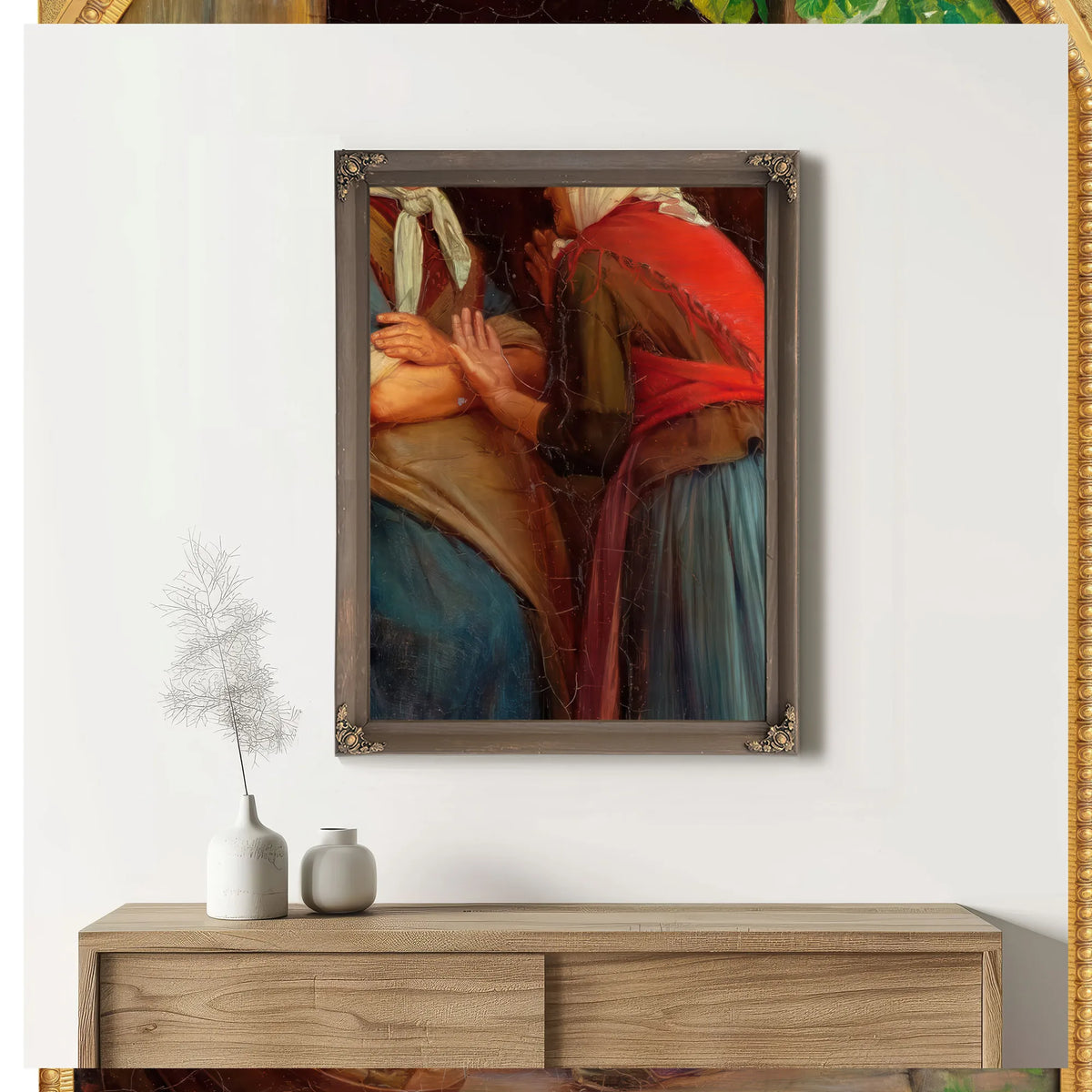 Two Women Talking by Carl Bloch Fine Art Print
