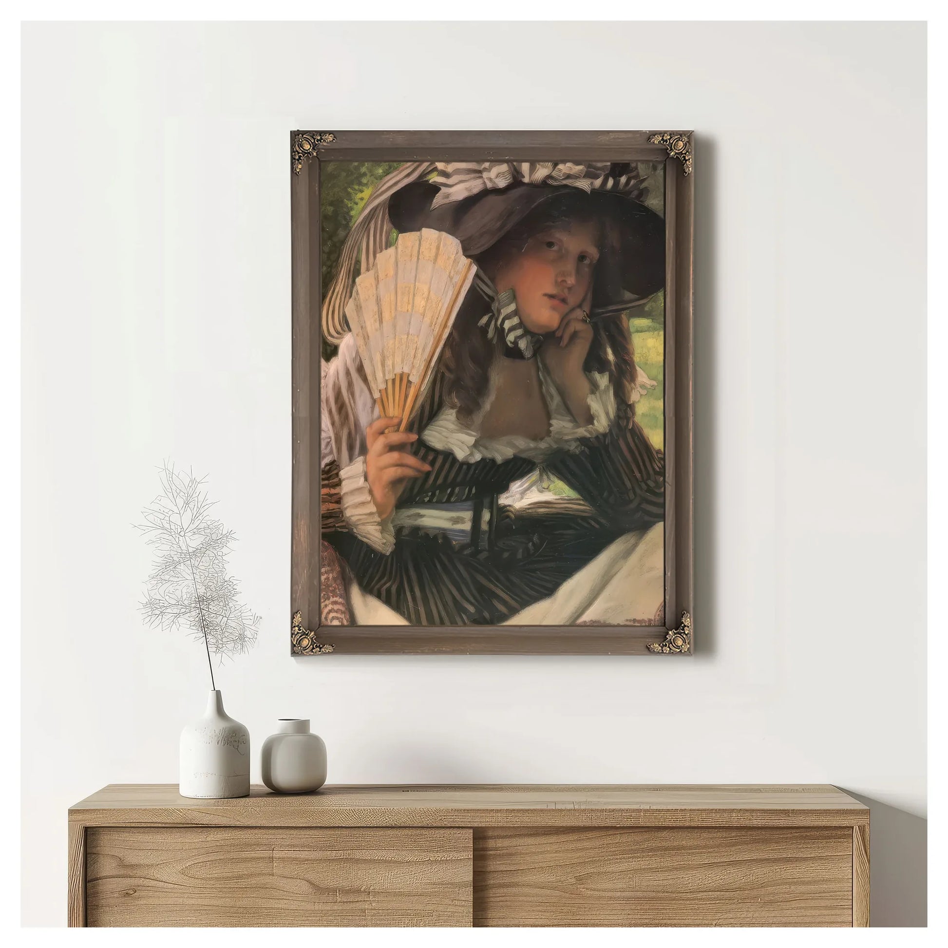 Jeune Femme A L'eventail By James Tissot Fine Art Print