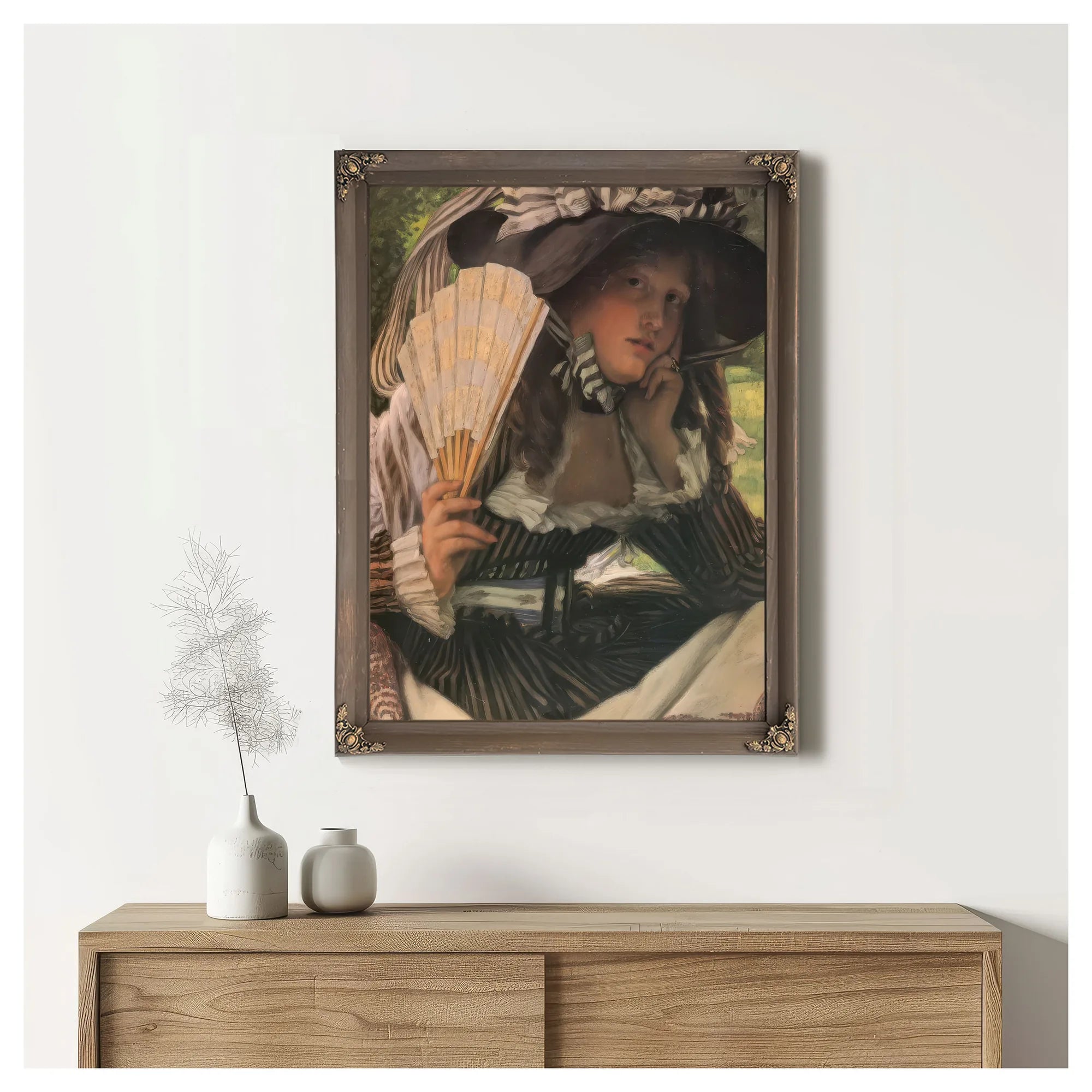 Jeune Femme A L'eventail By James Tissot Fine Art Print