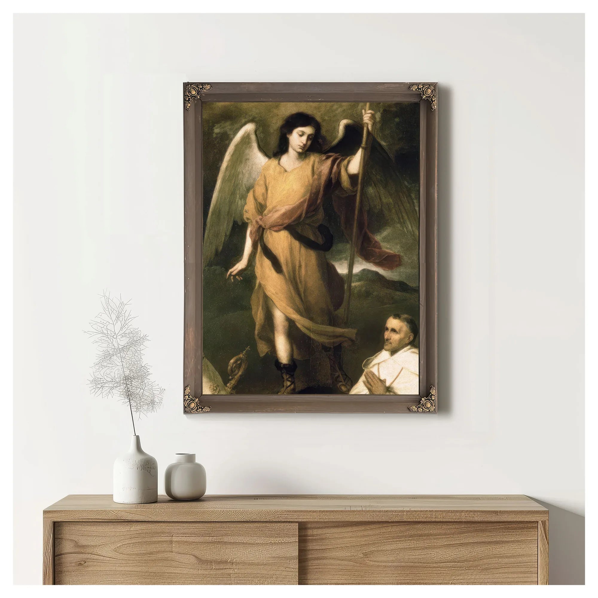 Archangel Raphael With Bishop Domonte By Bartolome Esteban Murillo Fine Art Print