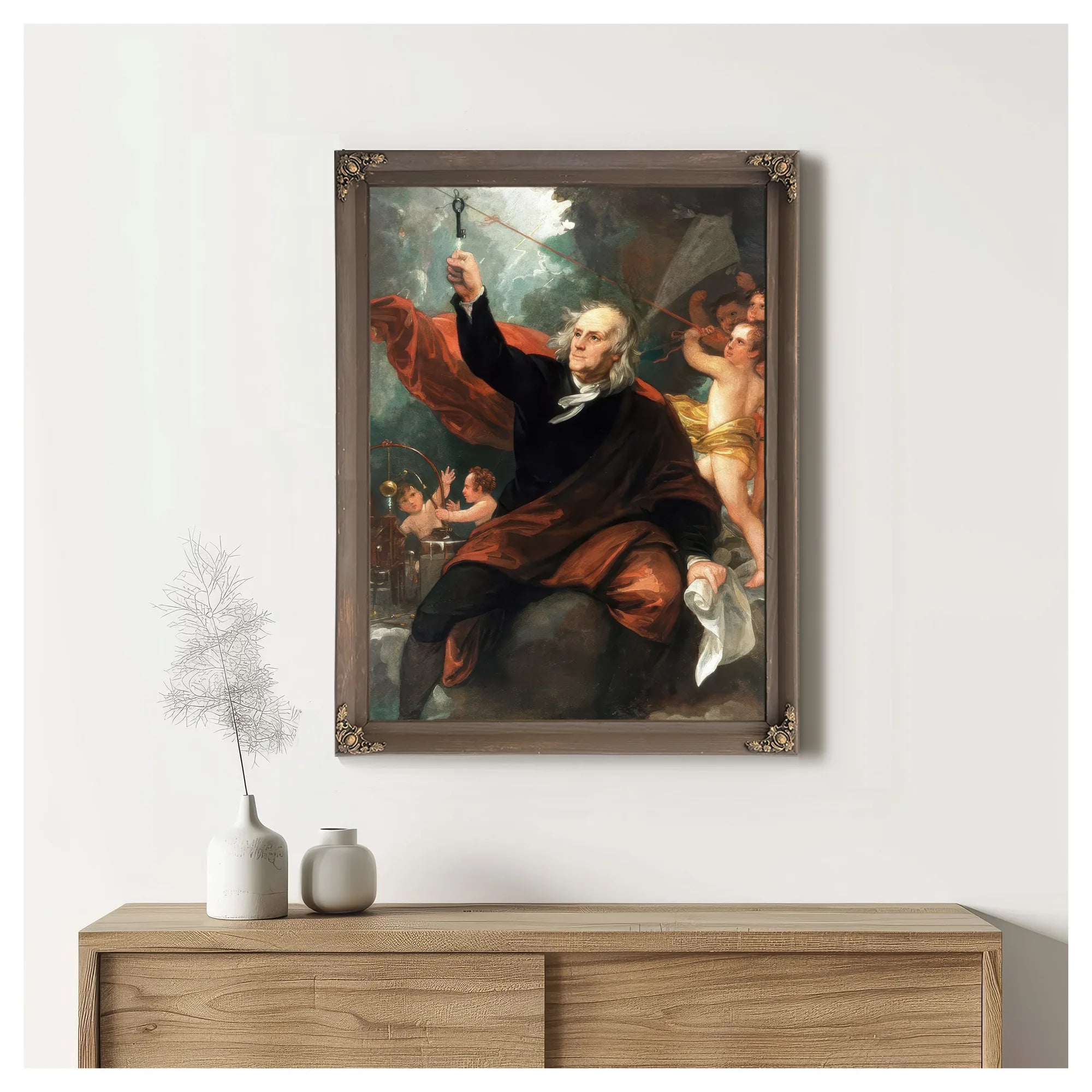 Benjamin Franklin Drawing Electricity From The Sky By Benjamin West Fine Art Print