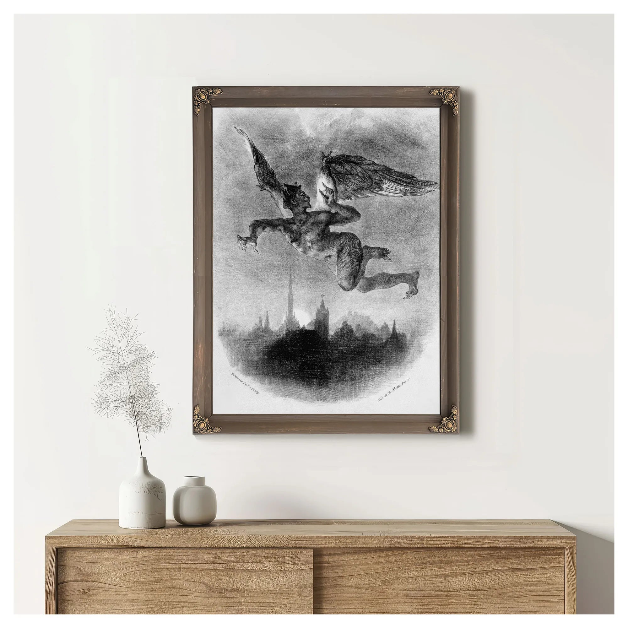 Mephistopheles' Prologue In The Sky, From Goethe's Faust By Ferdinand Victor Eugene Delacroix Fine Art Print