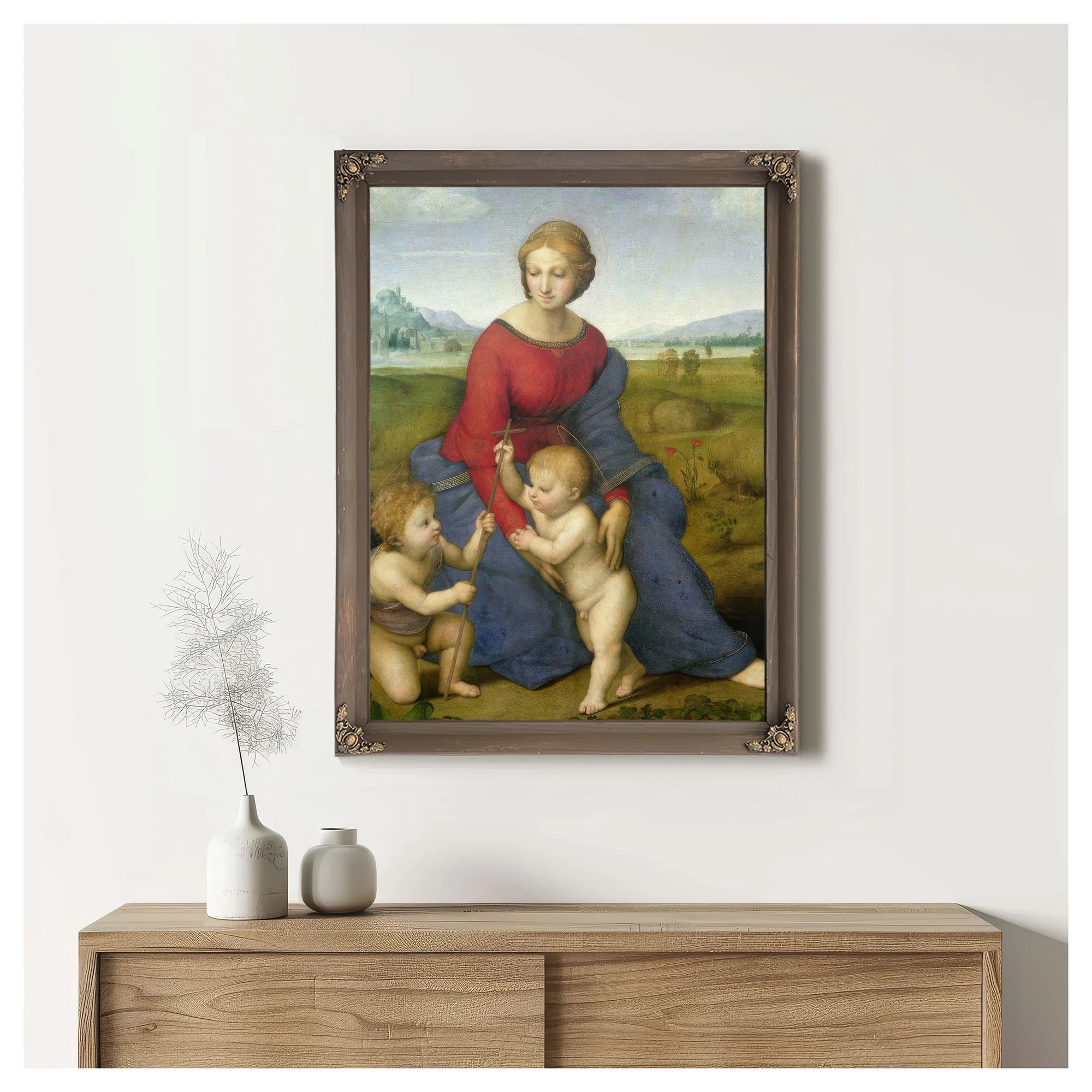 Madonna In The Meadow by Raphael Fine Art Print