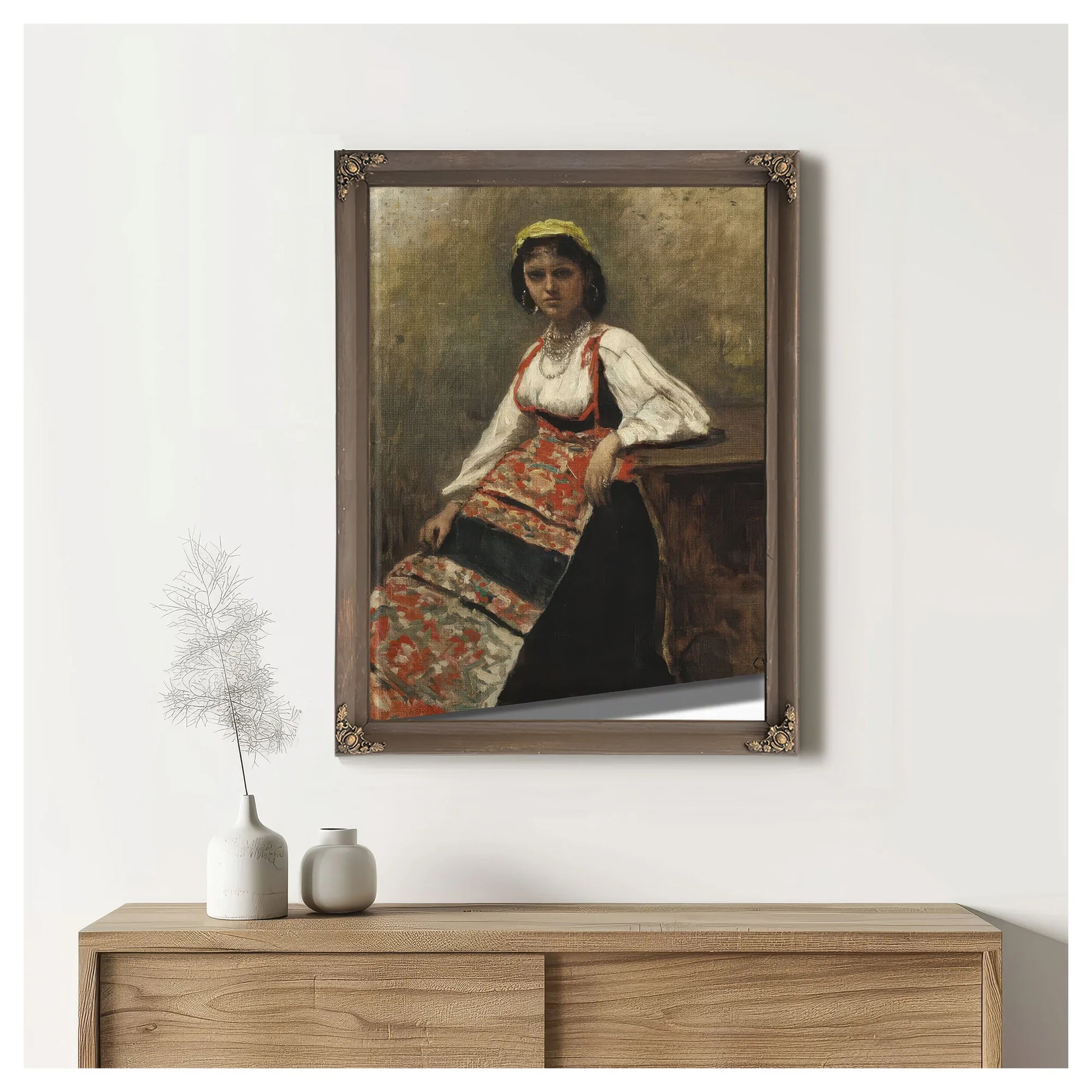 Italian Girl By Jean Baptiste Camille Corot Fine Art Print