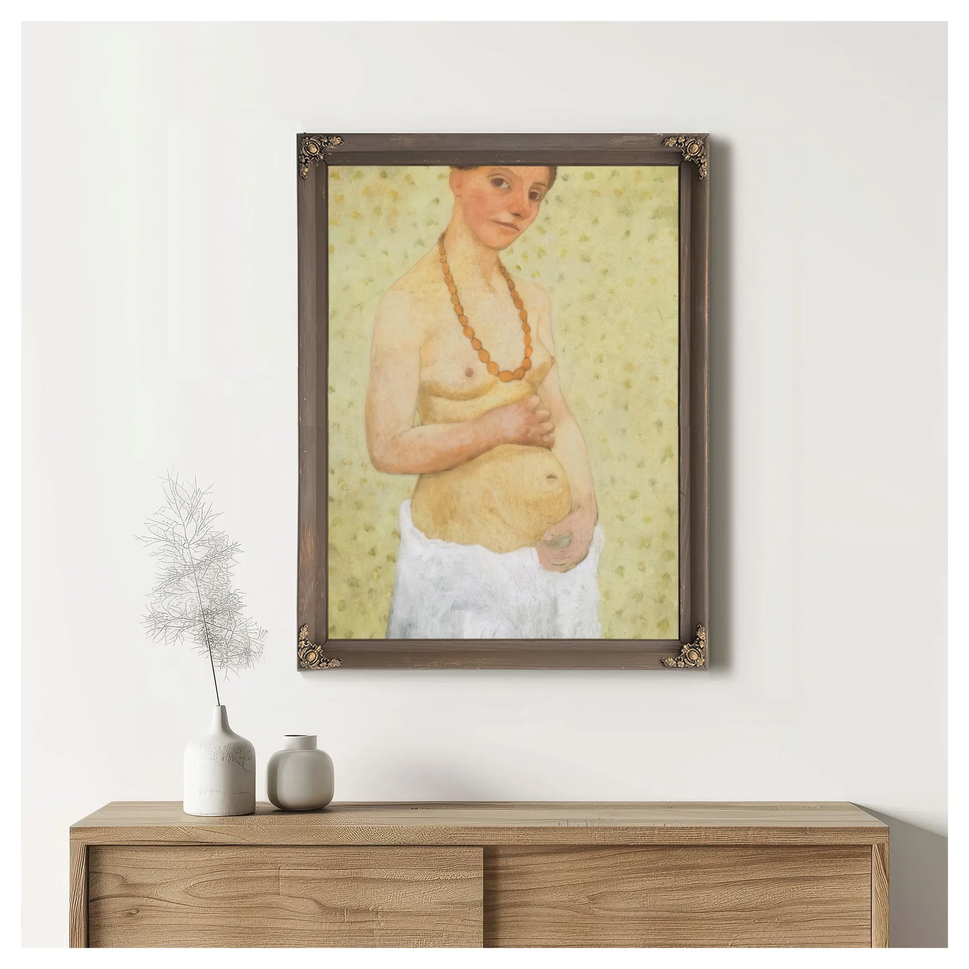 Self Portrait On Th Sixth Wedding Anniversary By Paula Modersohn Becker Fine Art Print